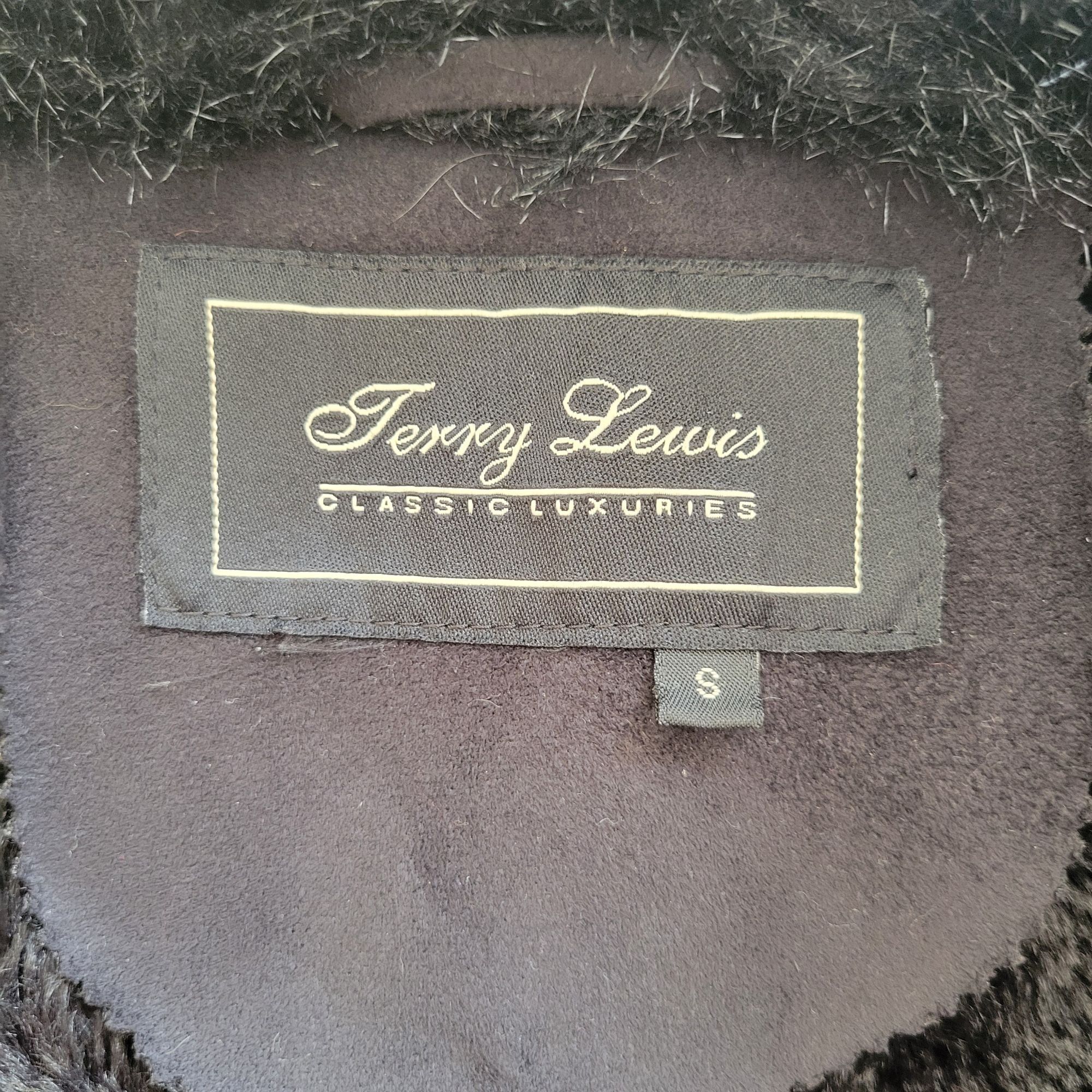 Vintage Terry Lewis Black Faux Suede Long Coat Faux Fur Trim Penny L Size S / US 4 / IT 40 - 2 Thumbnail