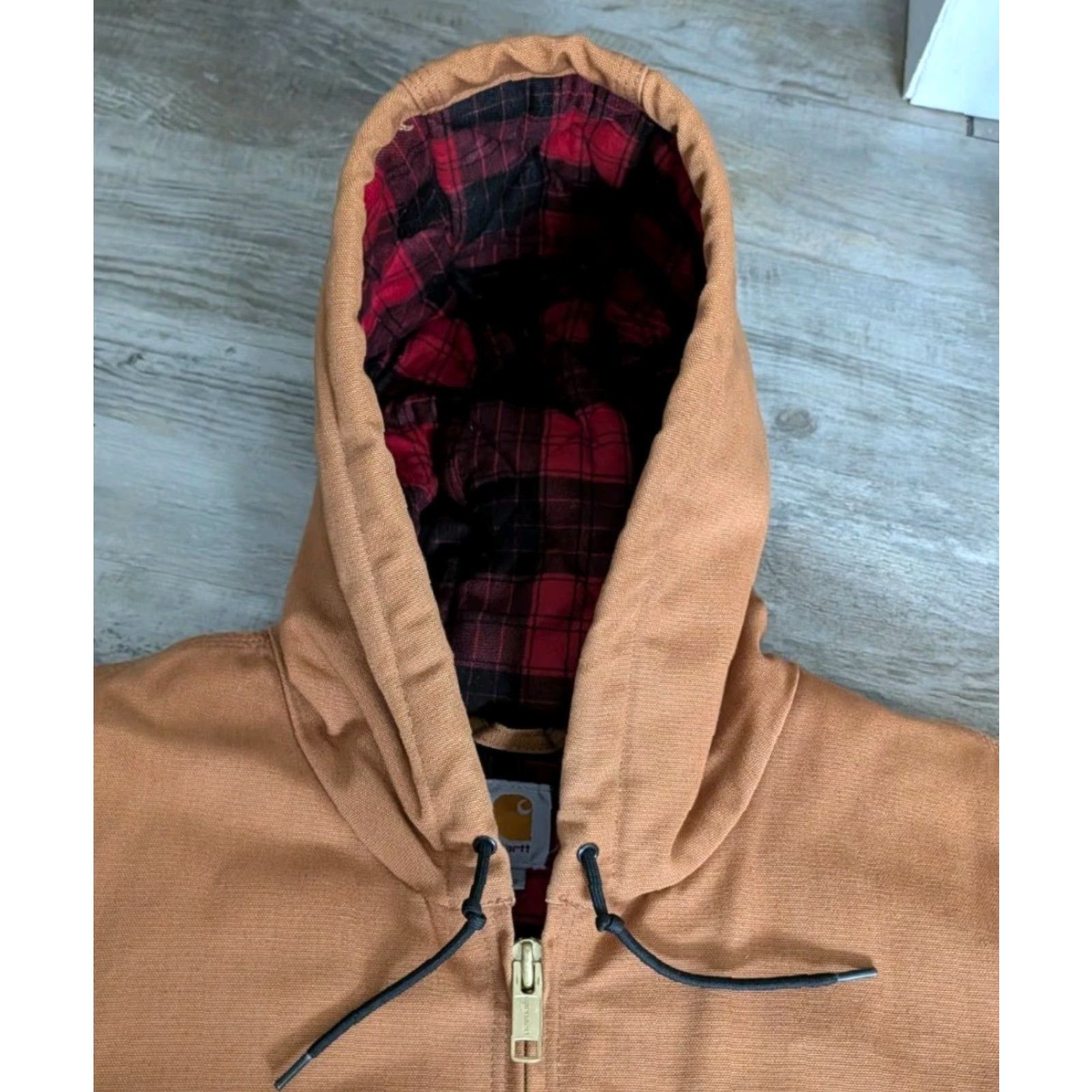 Carhartt Vtg Carhartt 101074 Huntsman Workwear Jacket W/Hood Flannel Lined Canvas Duck XL Size US XL / EU 56 / 4 - 5 Thumbnail