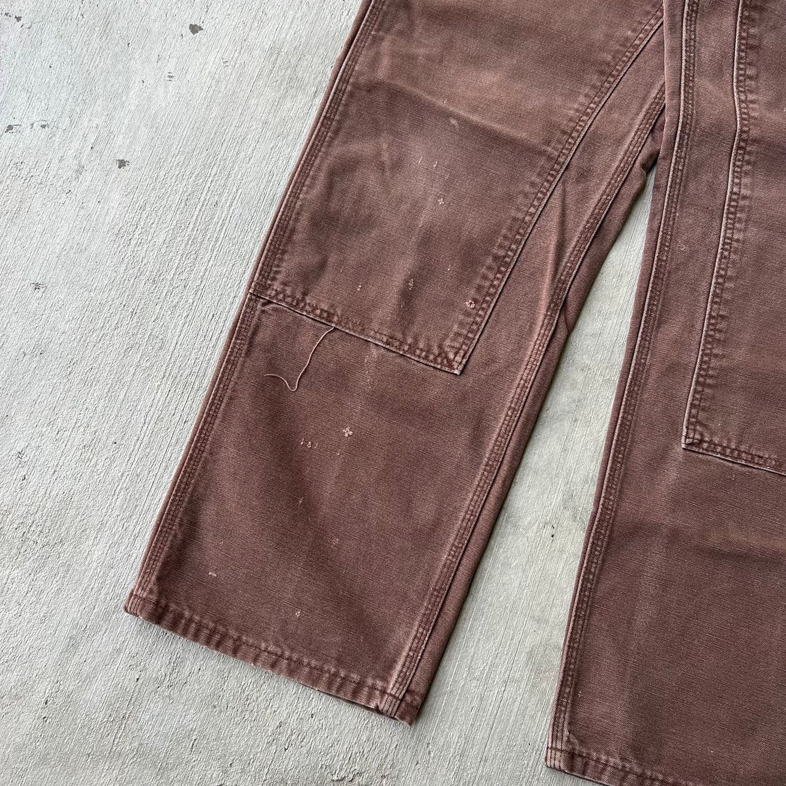 Carhartt × Vintage Carhartt B136 CHT brown double knee work carpenter pants Size US 31 - 4 Thumbnail