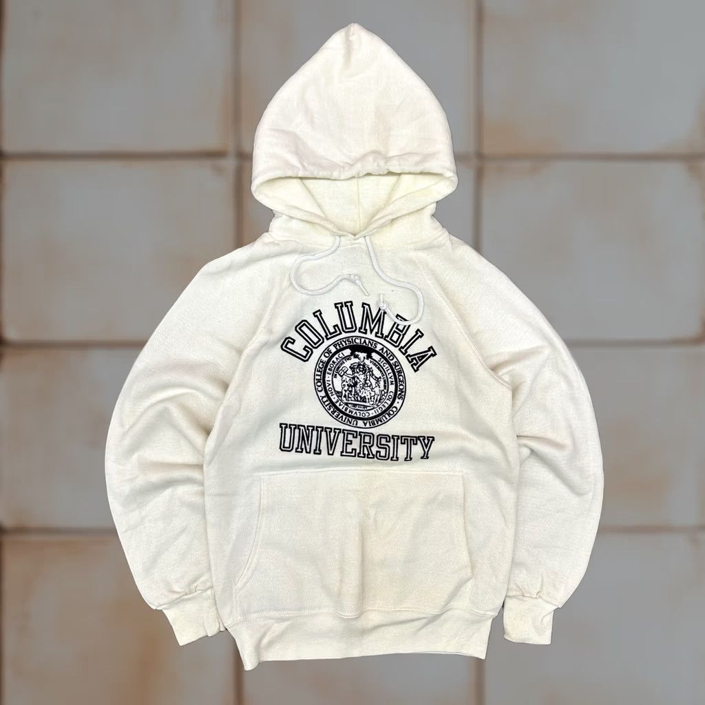 Vintage VINTAGE Artex Hoodie University Crest Flock Print Raglan S White Men Size US S / EU 44-46 / 1 - 1 Thumbnail