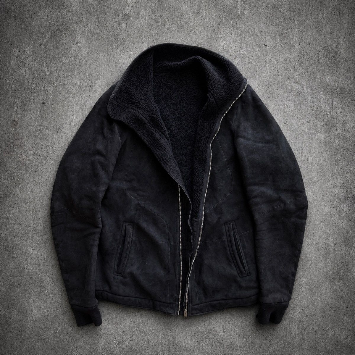 Rick Owens RICK OWENS Leather Suede Intarsia Shearling Jacket Size IT54 Size US XL / EU 56 / 4 - 2 Thumbnail