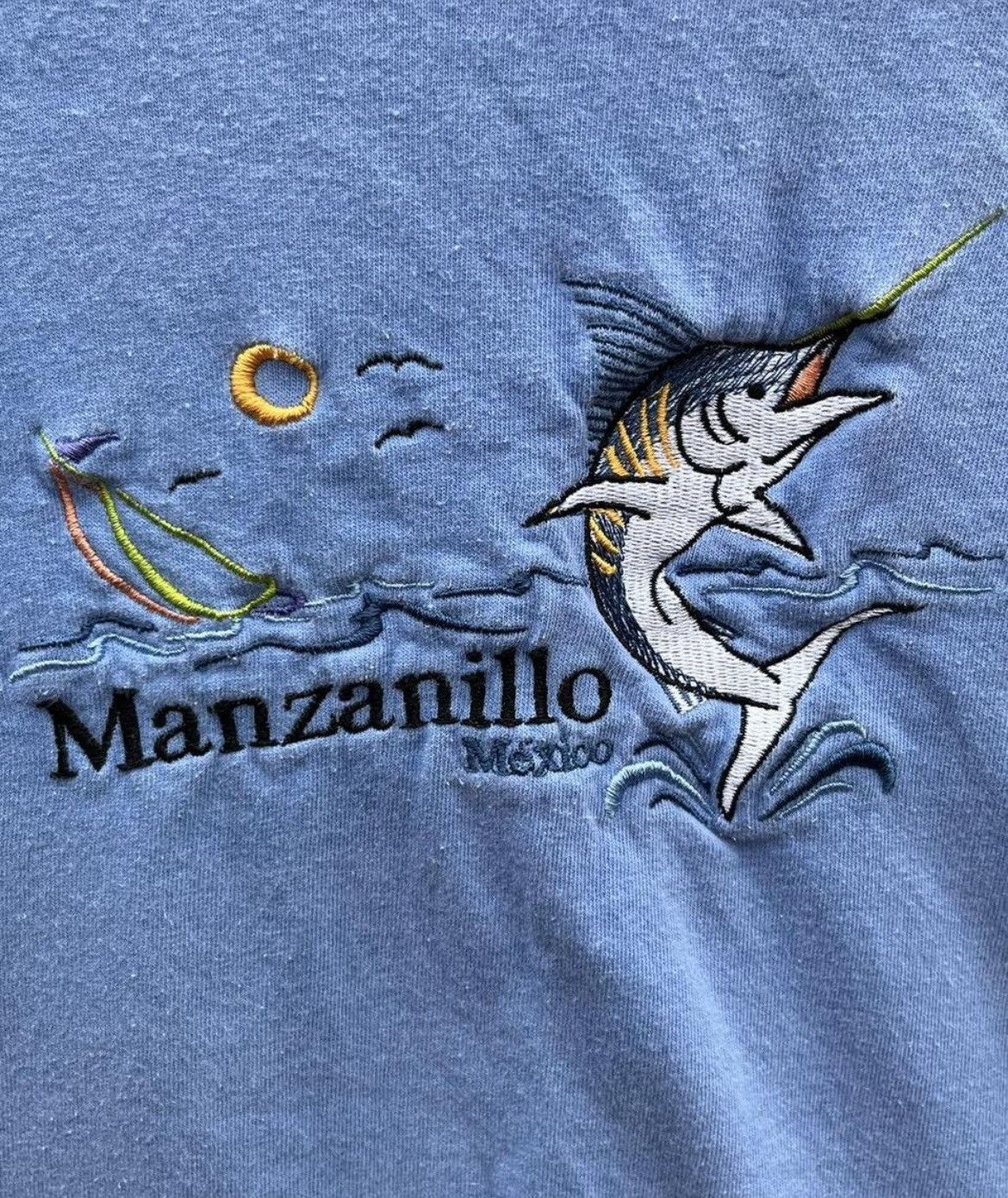 Vintage Vintage Pacific Coast Manzanillo Mexico Marlin T-Shirt Blue Size US L / EU 52-54 / 3 - 5 Thumbnail