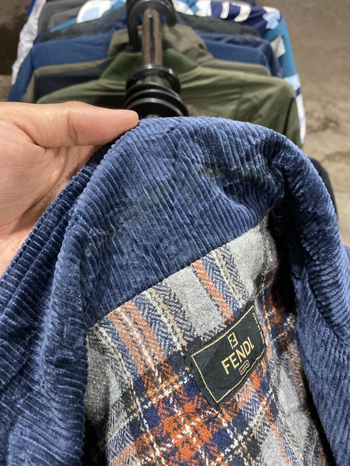 Fendi × Vintage Vintage Fendi Corduroy Blazers Jacket Size 36R - 9 Thumbnail