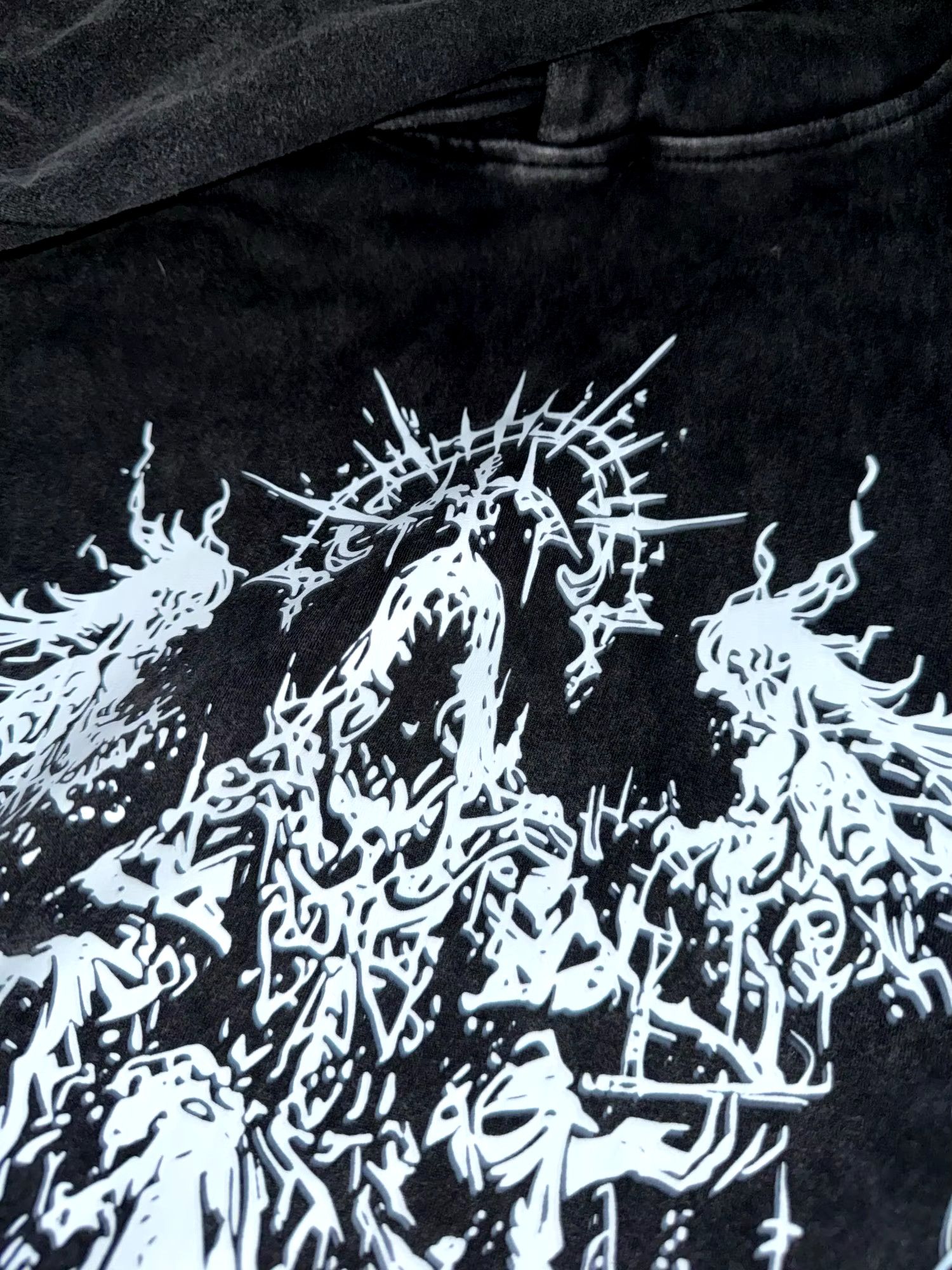 Japanese Brand × Vintage Y2K Dark Gothic Streetwear Hoodie - Angel Print Oversized Size US L / EU 52-54 / 3 - 3 Thumbnail