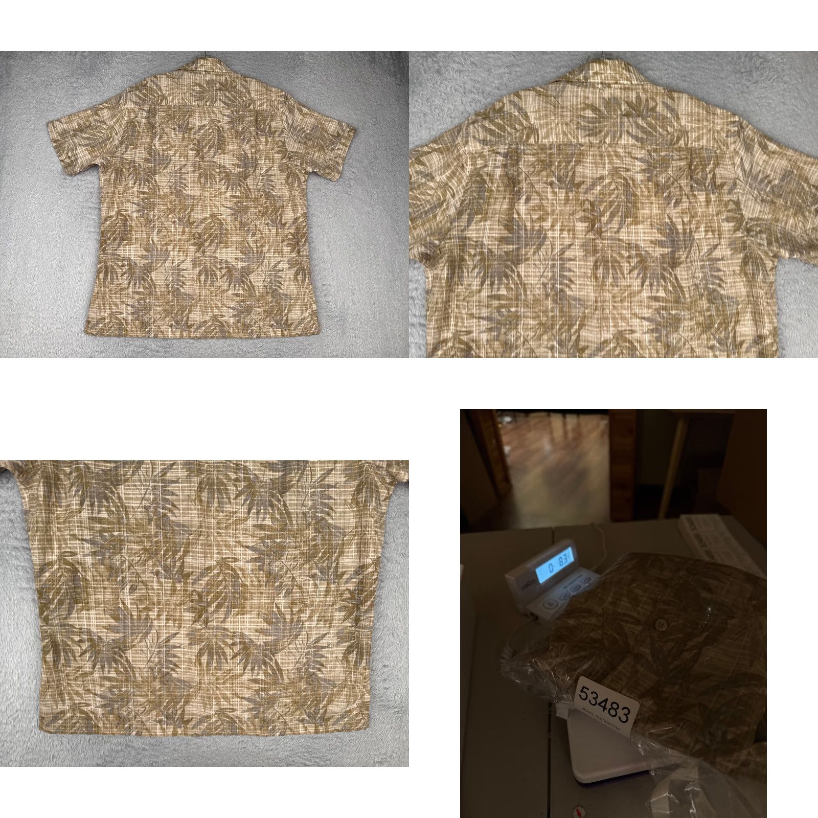 Van Heusen VINTAGE Van Heusen Shirt Men Large Brown Beige Floral Leaf Hawaiian Rayon Blend 16-16.5 Size US L / EU 52-54 / 3 - 9 Thumbnail