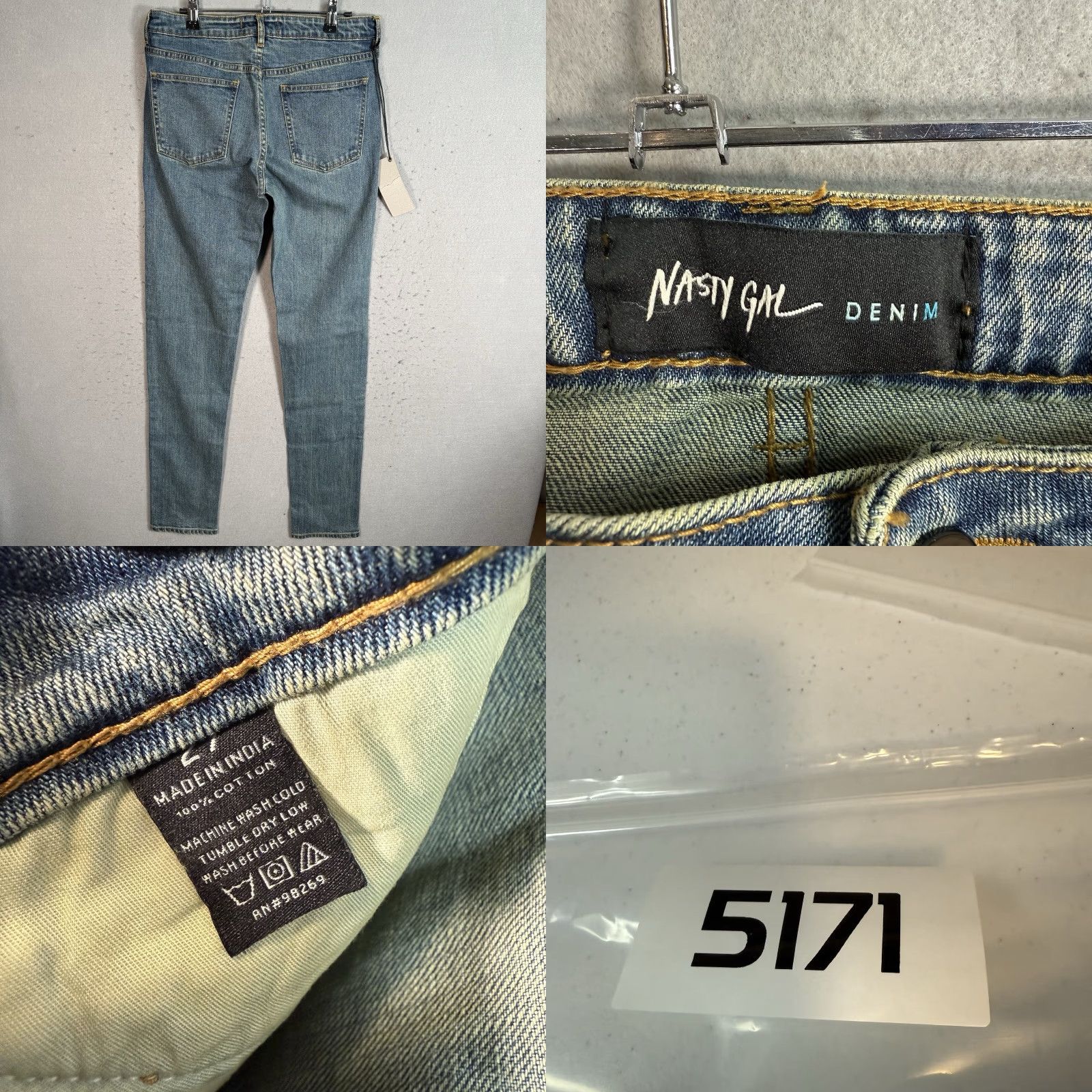 Denime Navy Nasty Gal Denim The Wayside Moto Jeans Slim Fit Size 27 Women’s 27x31 Blue Casual City Modern 90s Womens Size 27" / US 4 / IT 40 - 8 Thumbnail