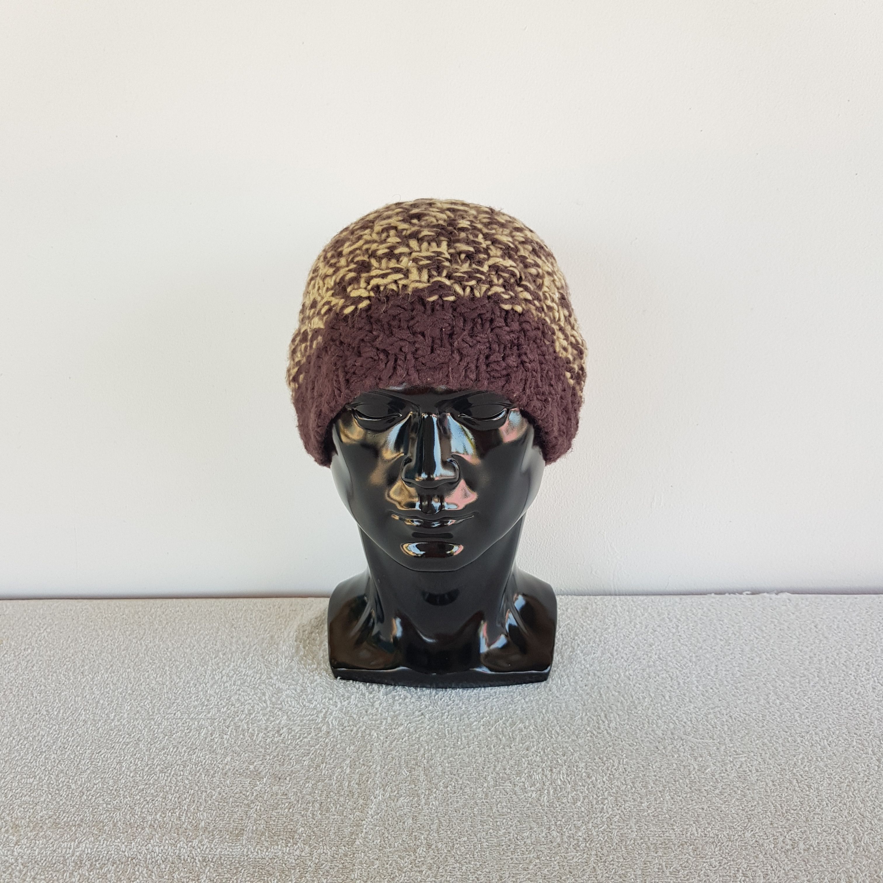 Japanese Brand Vintage Japan Crochet Slouchy Beanie 90s Knit Snow Caps Hats Size ONE SIZE - 2 Thumbnail