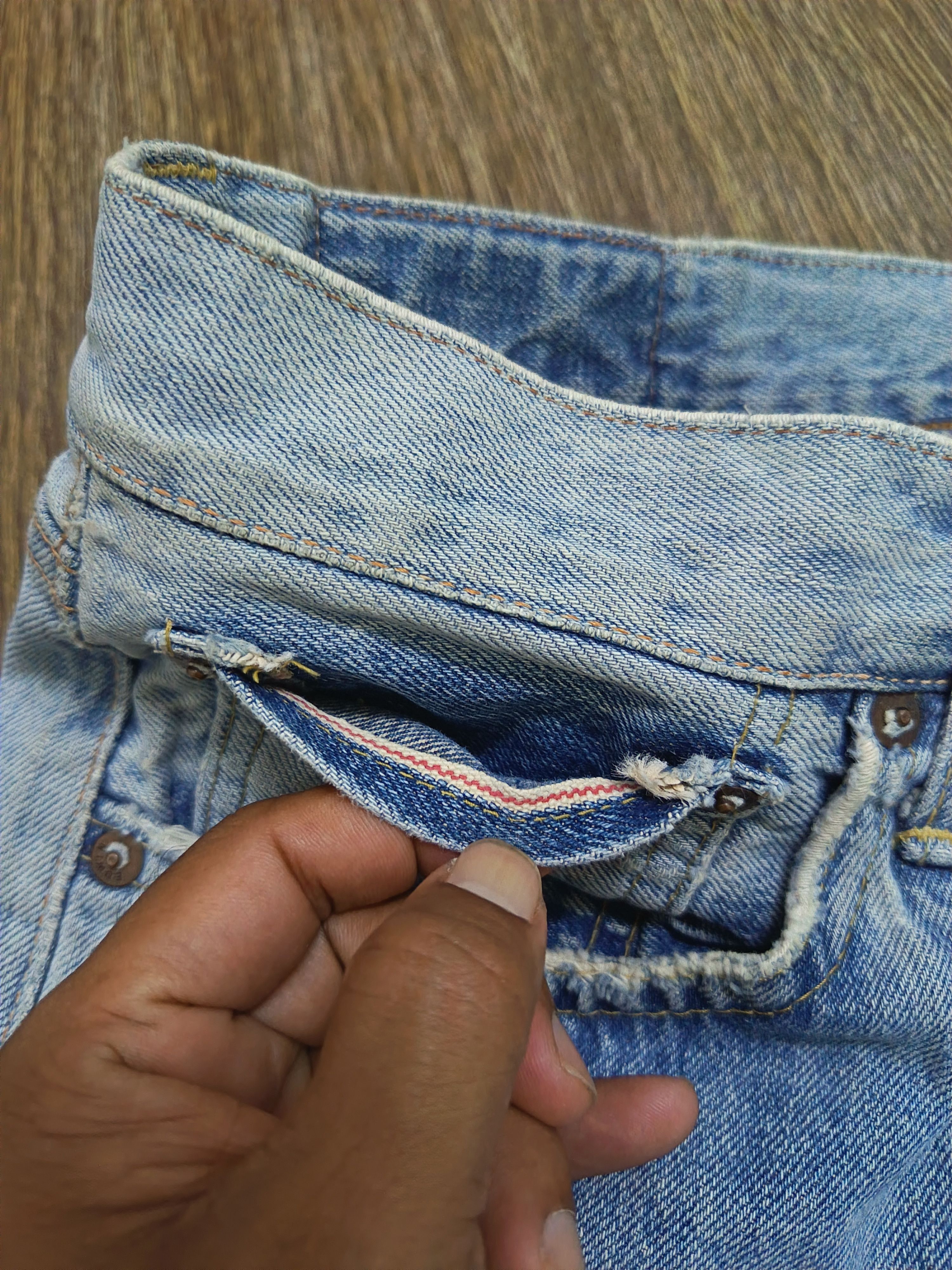 Edwin Vintage stain faded edwin 505x selvedge Size US 33 - 9 Thumbnail
