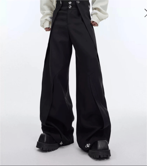 Japanese Brand Argue Culture "Lined Detail Wide Pants" Size US 34 / EU 50 - 6 Thumbnail