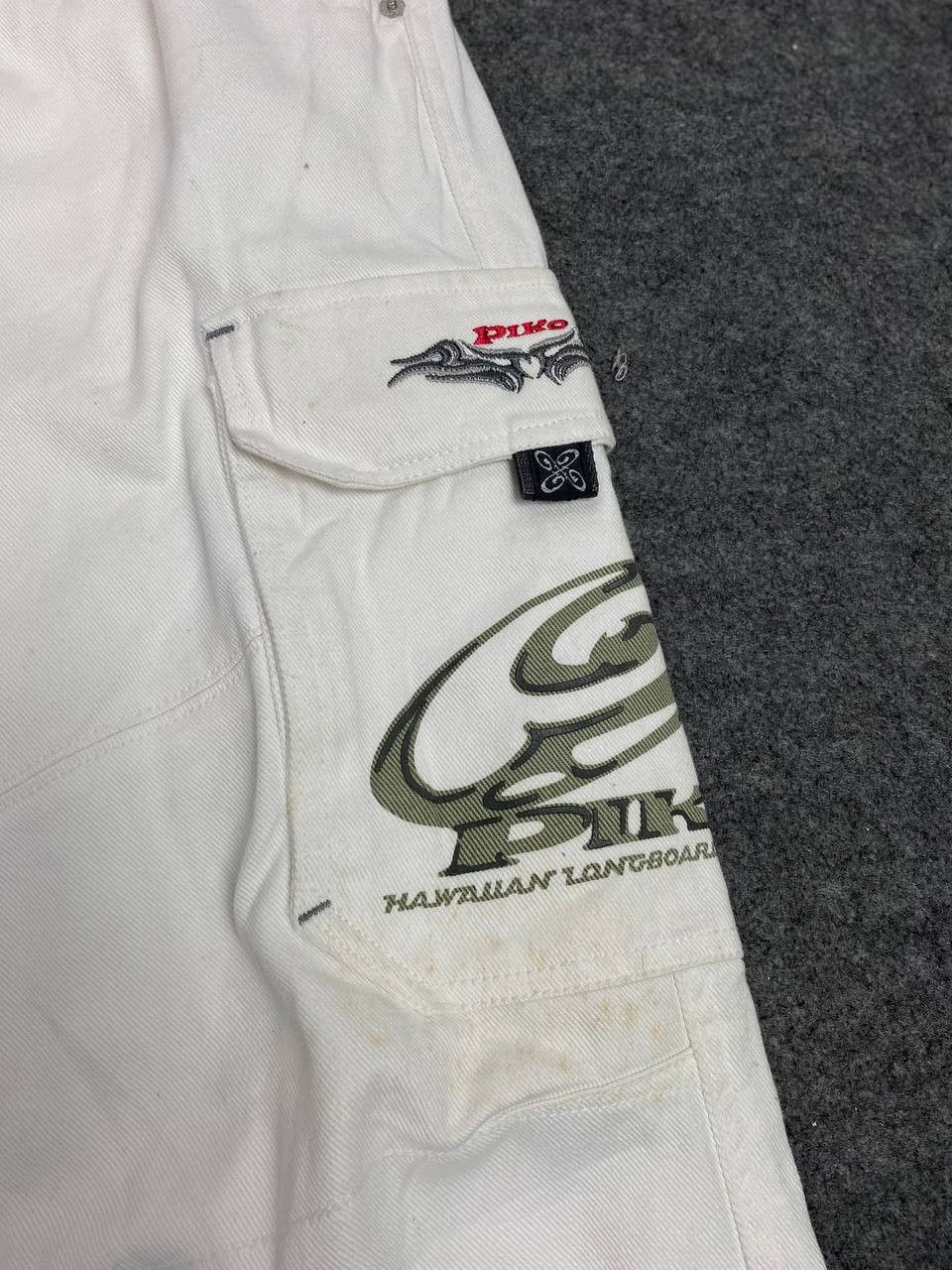 Japanese Brand vintage 90s piko baggy white denim nice design Size US 32 / EU 48 - 10 Thumbnail