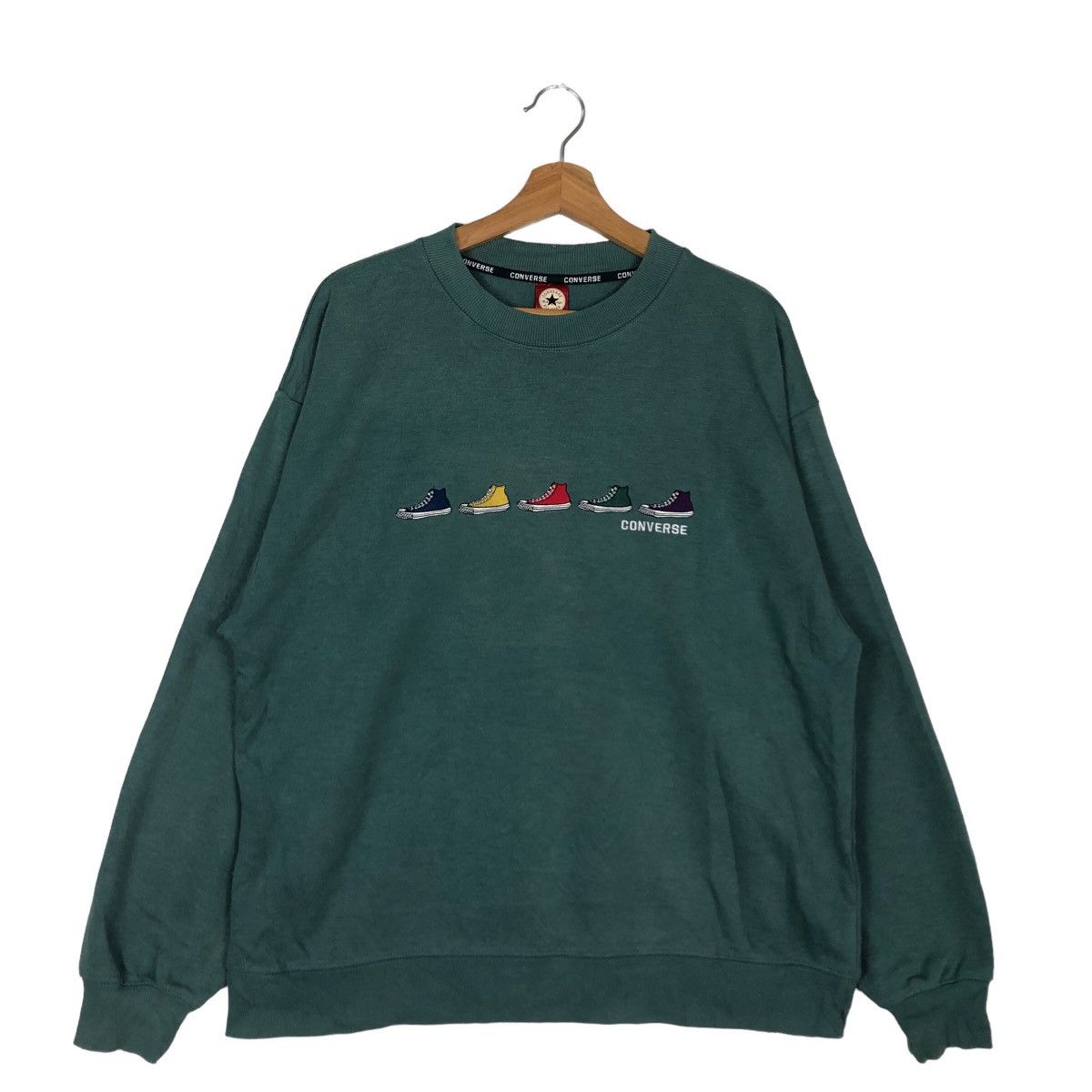 Japanese Brand 🔥90’s STREETWEAR CONVERSE CREWNECK SWEATSHIRT BIG LOGO USA Size US M / EU 48-50 / 2 - 1 Thumbnail