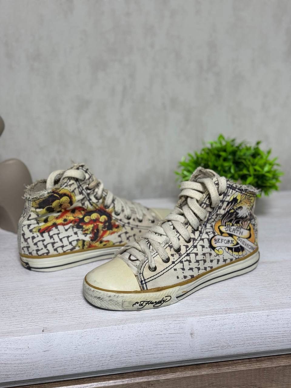 Vintage Ed Hardy by Christian Audigier Hi Top Sneakers