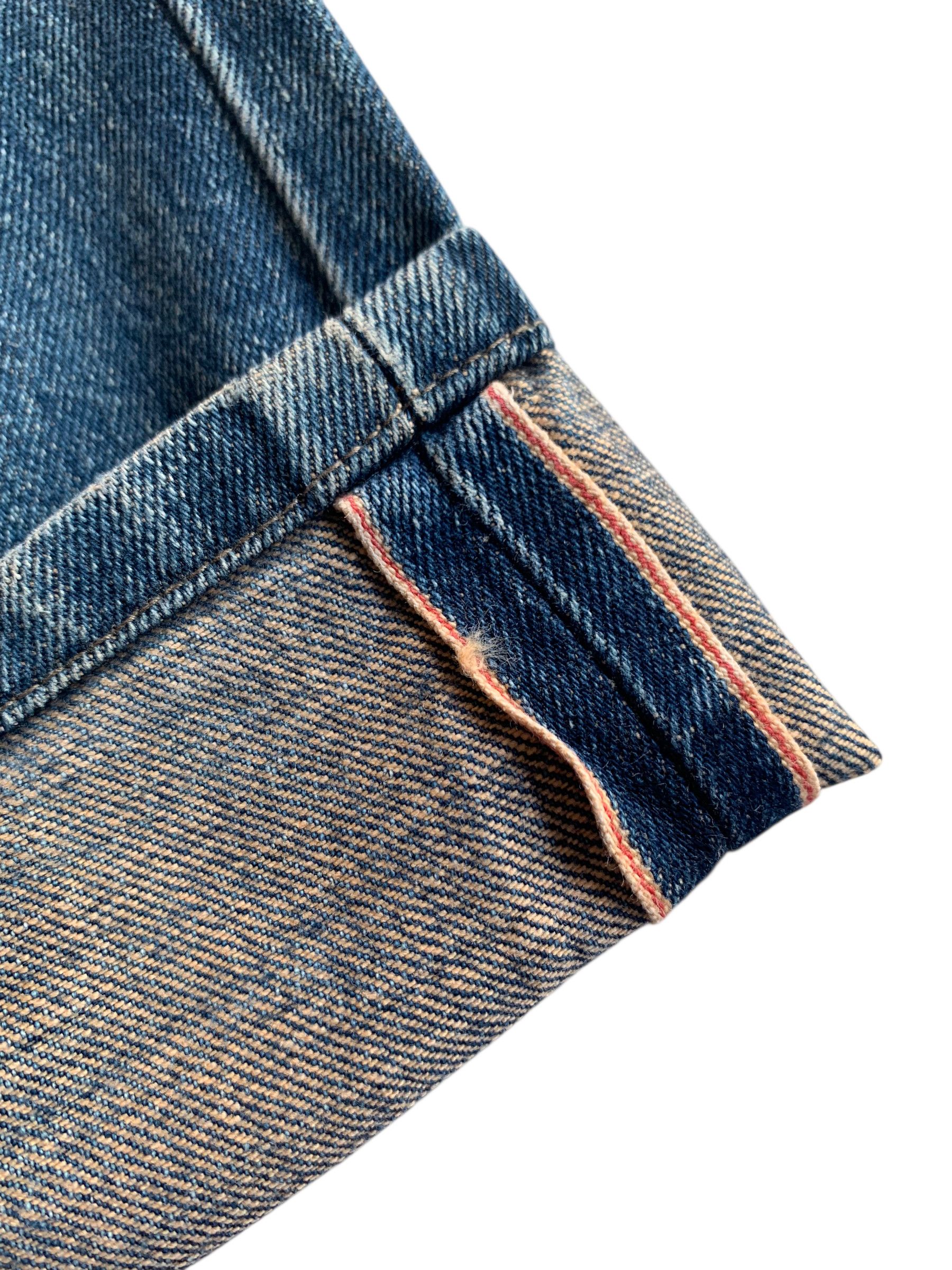 Edwin VTG EDWIN 505X SELVEDGE BAGGY FADED&RUSTY DISTRESSED DENIM Size US 31 - 6 Thumbnail