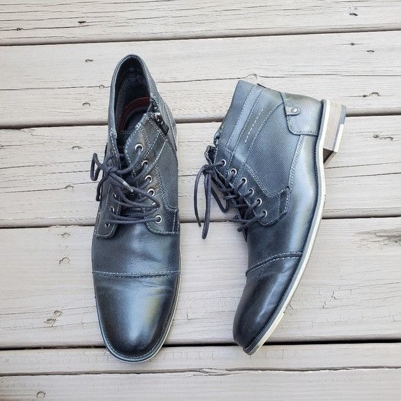 Steve Madden Steve Madden Jotter Black Leather Combat Business Casual Grailed