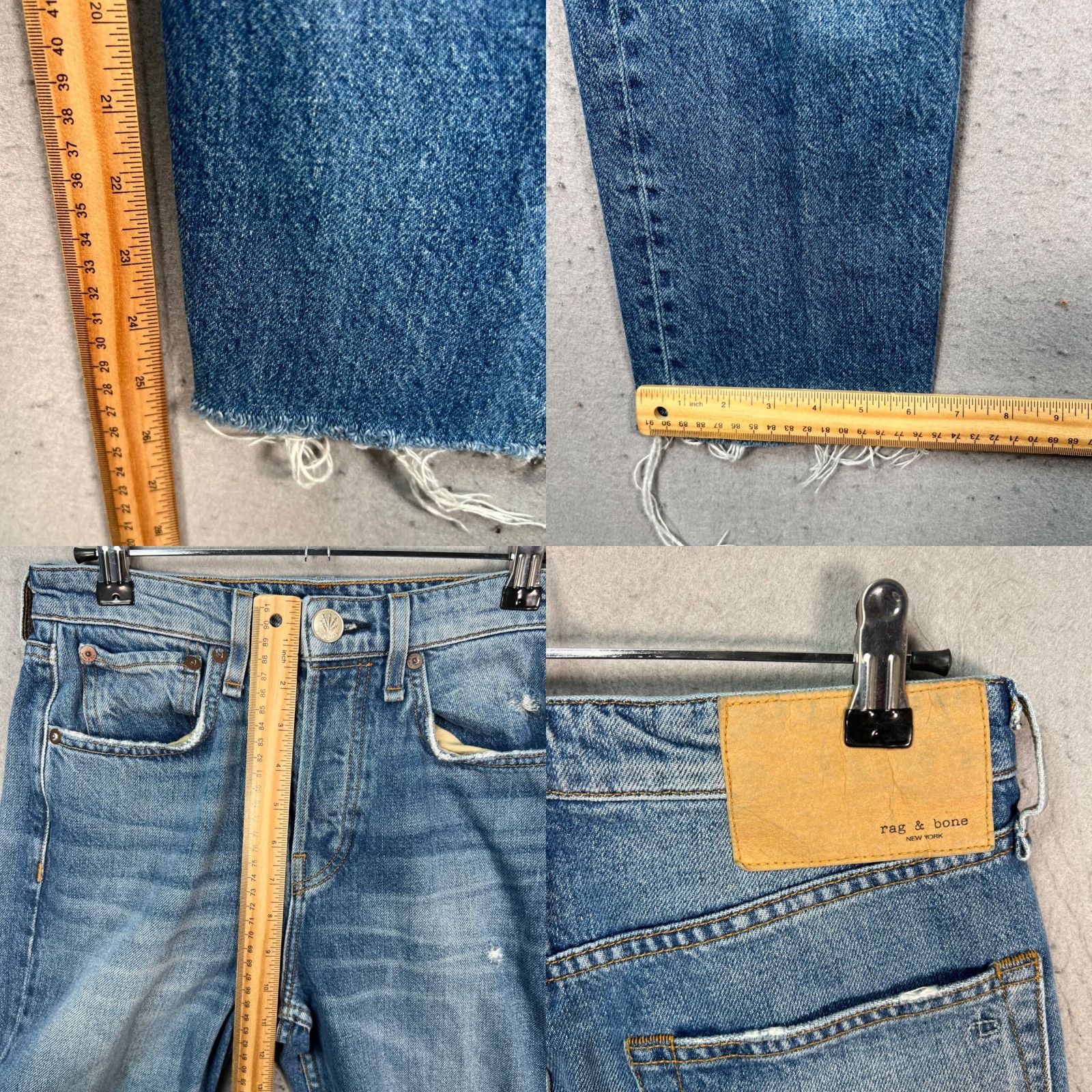 Rag & Bone Rag & Bone Womens 25 Maya High-Rise Ankle Slim Jeans Distressed Denim Blue 5-Pocket Jeans Slim Womens 25in Inseam 26in Regular Size Type Mens? Size 42" / US 20 - 8 Thumbnail