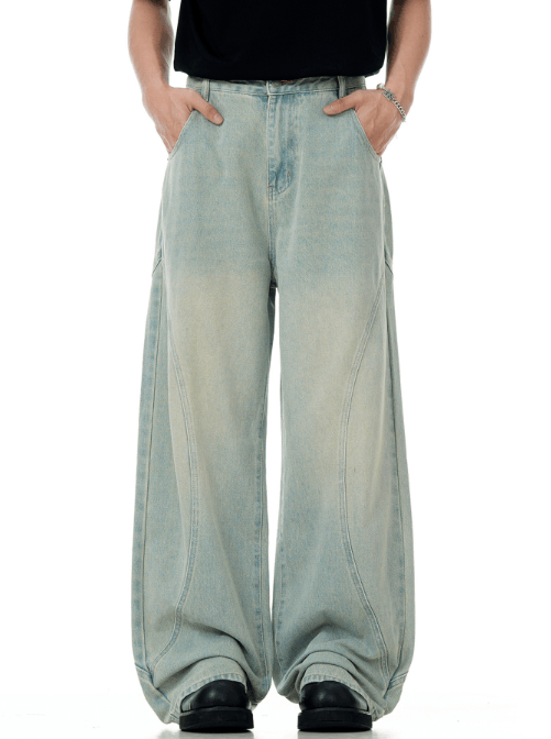 Japanese Brand × Jean American high street washed distressed patchwork jeans Size US 32 / EU 48 - 1 Thumbnail