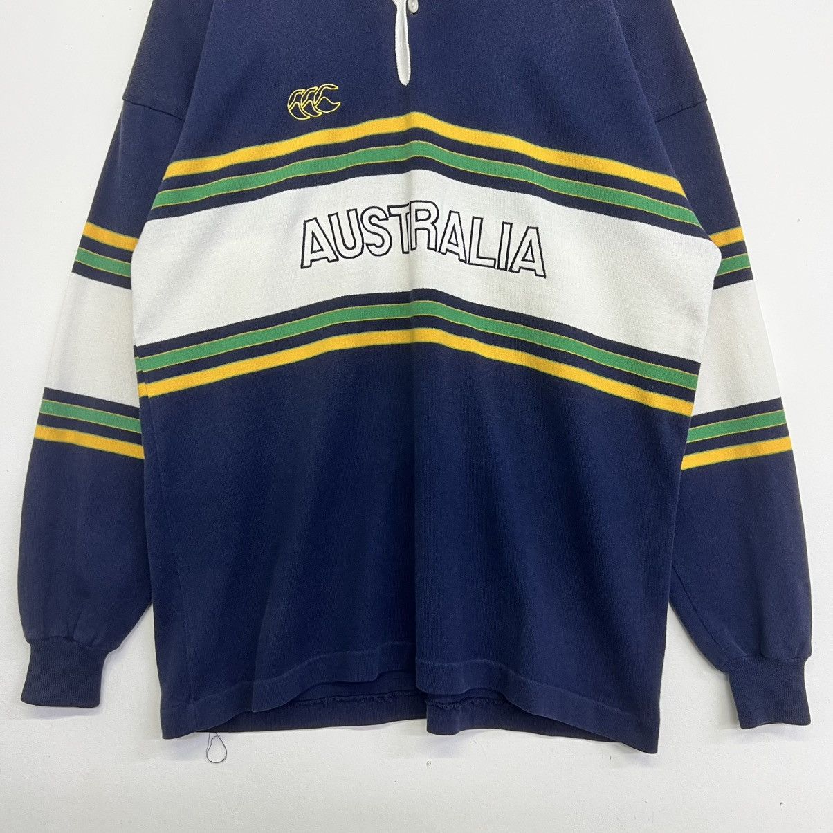 Canterbury of New Zealand Vintage 90s Canterbury Australia striped Rugby Polo Shirt Size US L / EU 52-54 / 3 - 4 Thumbnail