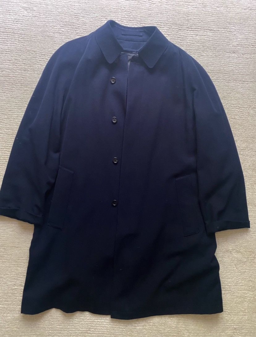 image of Burberry Long Coat Navy M, Men's (Size Medium)
