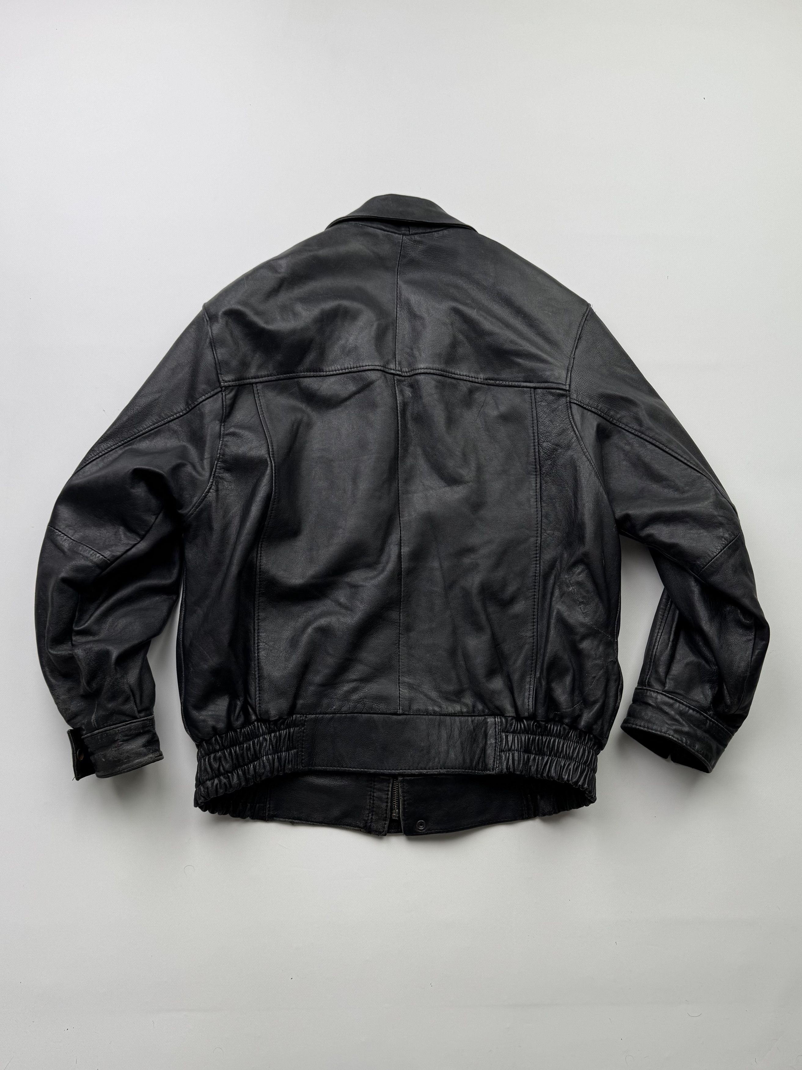 Japanese Brand Vintage Thrashed Leather Bomber Jacket B750(V507) Size US M / EU 48-50 / 2 - 8 Thumbnail