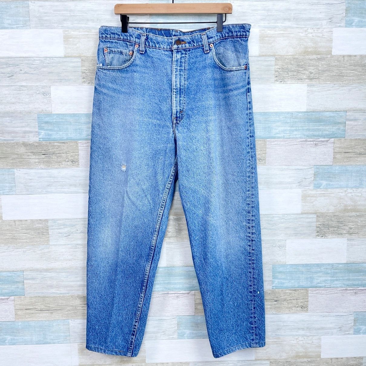 image of Levis Vintage 550 Rigid Jeans Blue Distressed Usa Mens 40X28, Women's