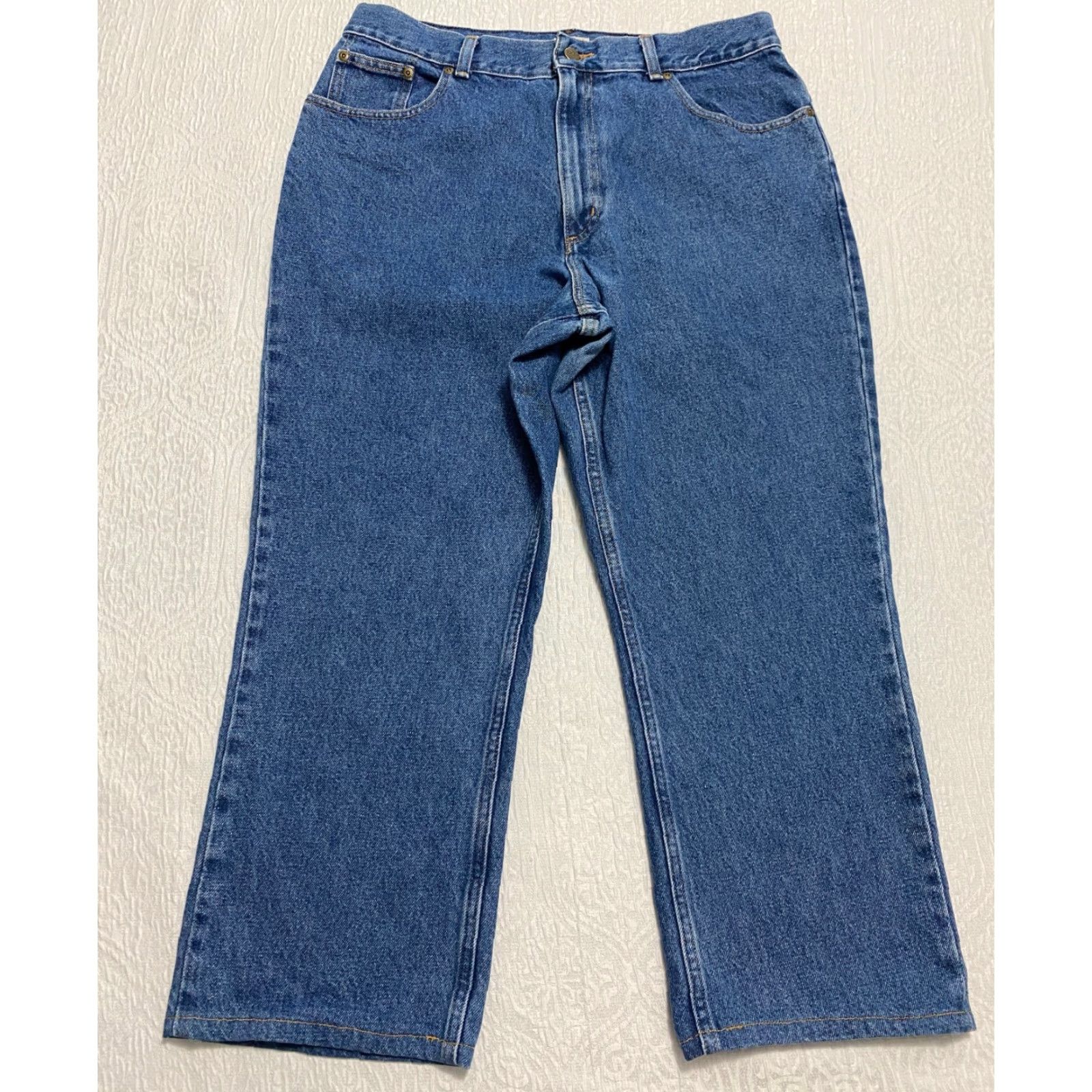 Vintage LL Bean Women's Jeans Size 16 Blue Denim Straight Hemmed 34x25 Size 24" / US 00 / IT 34 - 2 Thumbnail