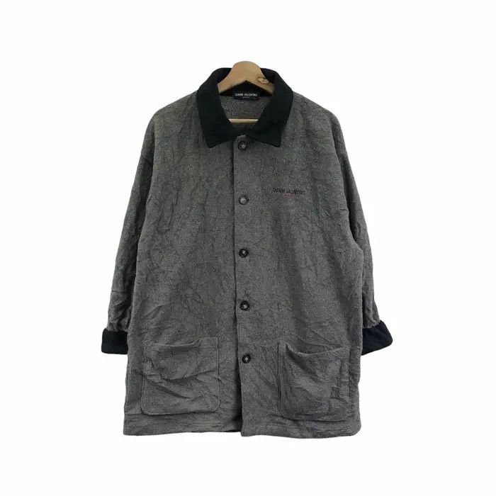 Vintage Vtg GIANNI VALENTINO ITALY Grey Trench Coat Parka Jacket Size L / US 10 / IT 46 - 1 Thumbnail