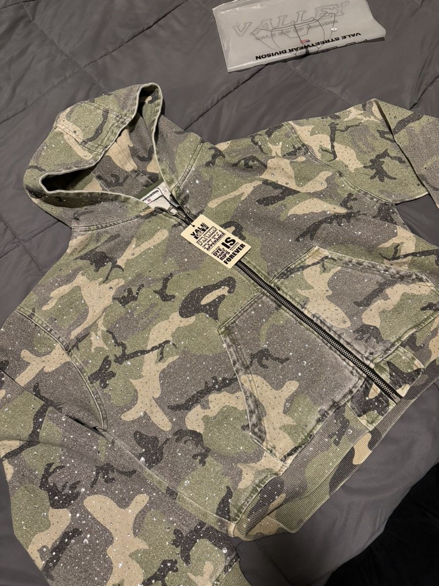 Vale Vale Camo rhinestone zip up | Grailed