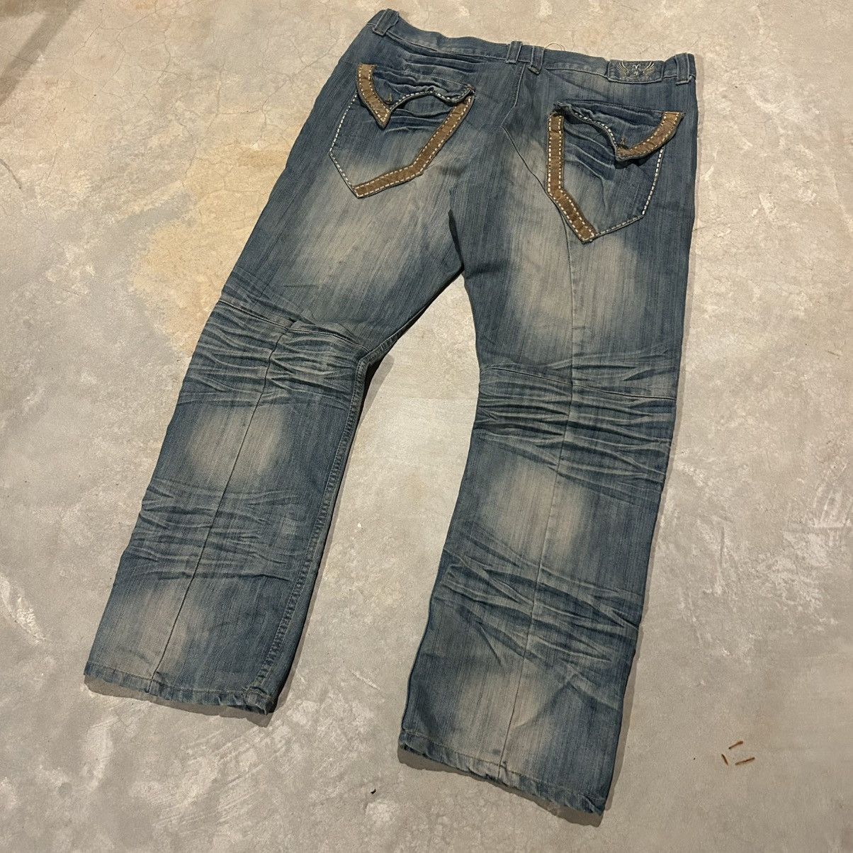 Japanese Brand × Southpole × Vintage Crazy Vintage Y2K Flap Pocket Baggy Faded Jeans Cyber Skater Size US 40 / EU 56 - 2 Thumbnail