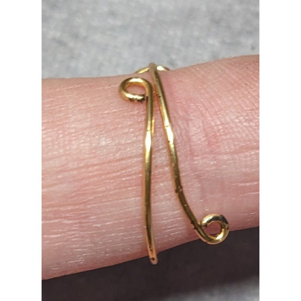 Handmade Handmade Love Wire Wrap Gold Tone Wire Ring Size ONE SIZE - 8 Thumbnail