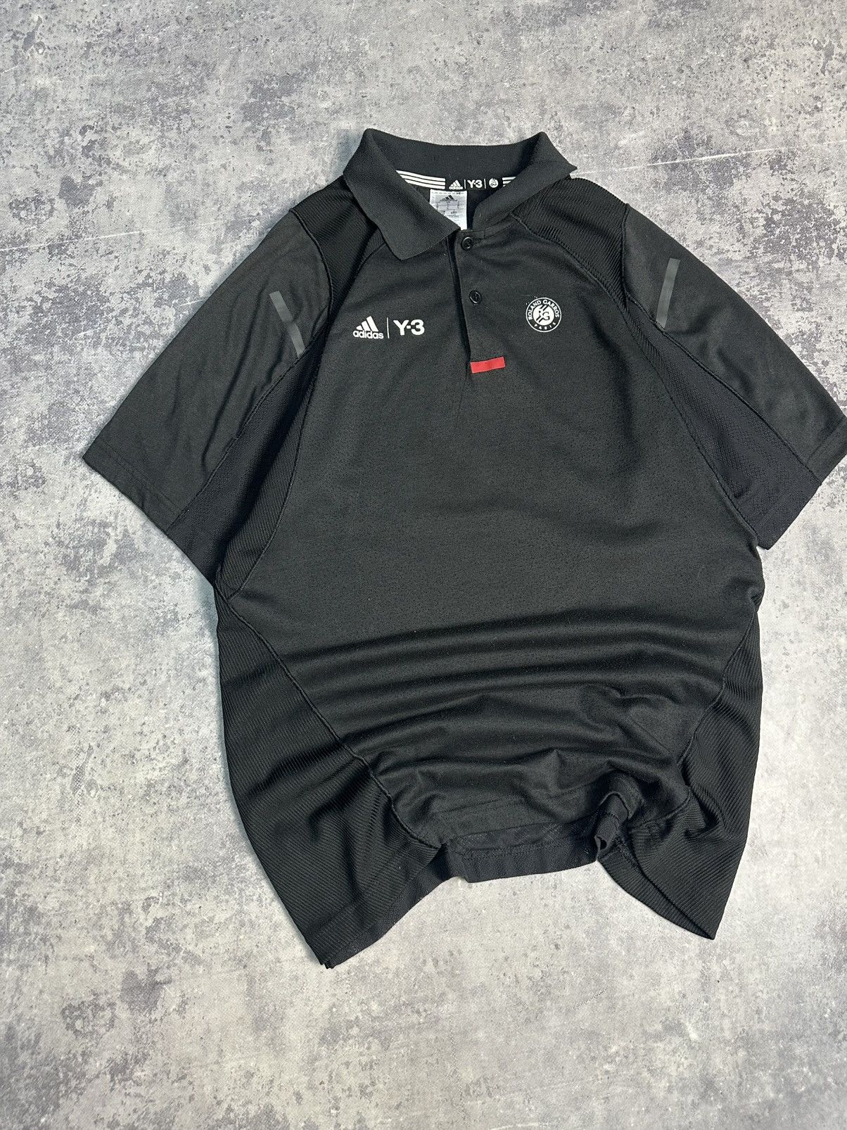 Yohji Yamamoto Y3 Adidas x Yohji Yamamoto Polo Shirt Big Logo Men Size L Size US L / EU 52-54 / 3 - 2 Thumbnail