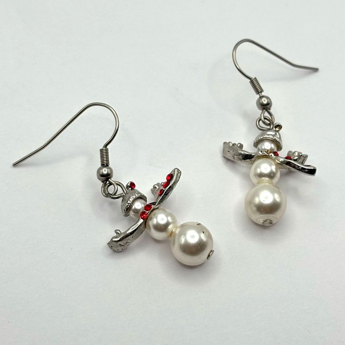 Other Silver Pearl Snowman Earrings Size ONE SIZE - 2 Thumbnail