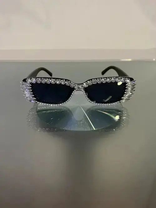 Japanese Brand × Vintage Y2K Crystal Rhinestone Sunglasses (black) Size ONE SIZE - 1 Thumbnail