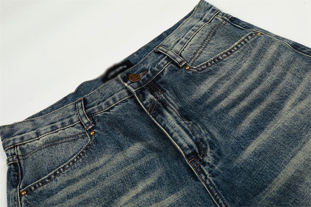 Vintage Vintage washed distressed loose casual men's curved jeans Size US 32 / EU 48 - 3 Thumbnail