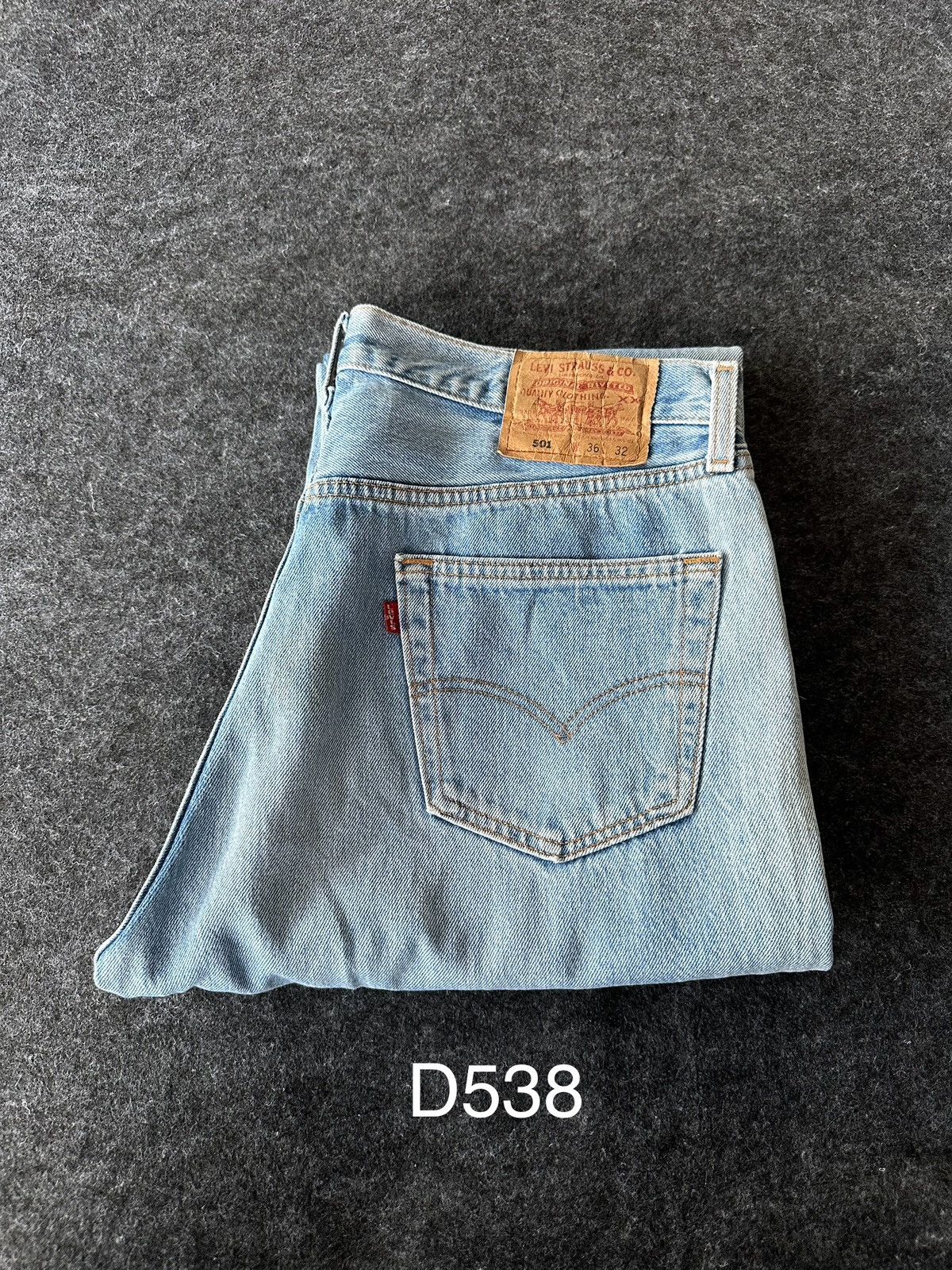 Levi's Levis 501 Made in Usa Vintage Denim 36x28.5 D538 Size US 35 - 20 Thumbnail