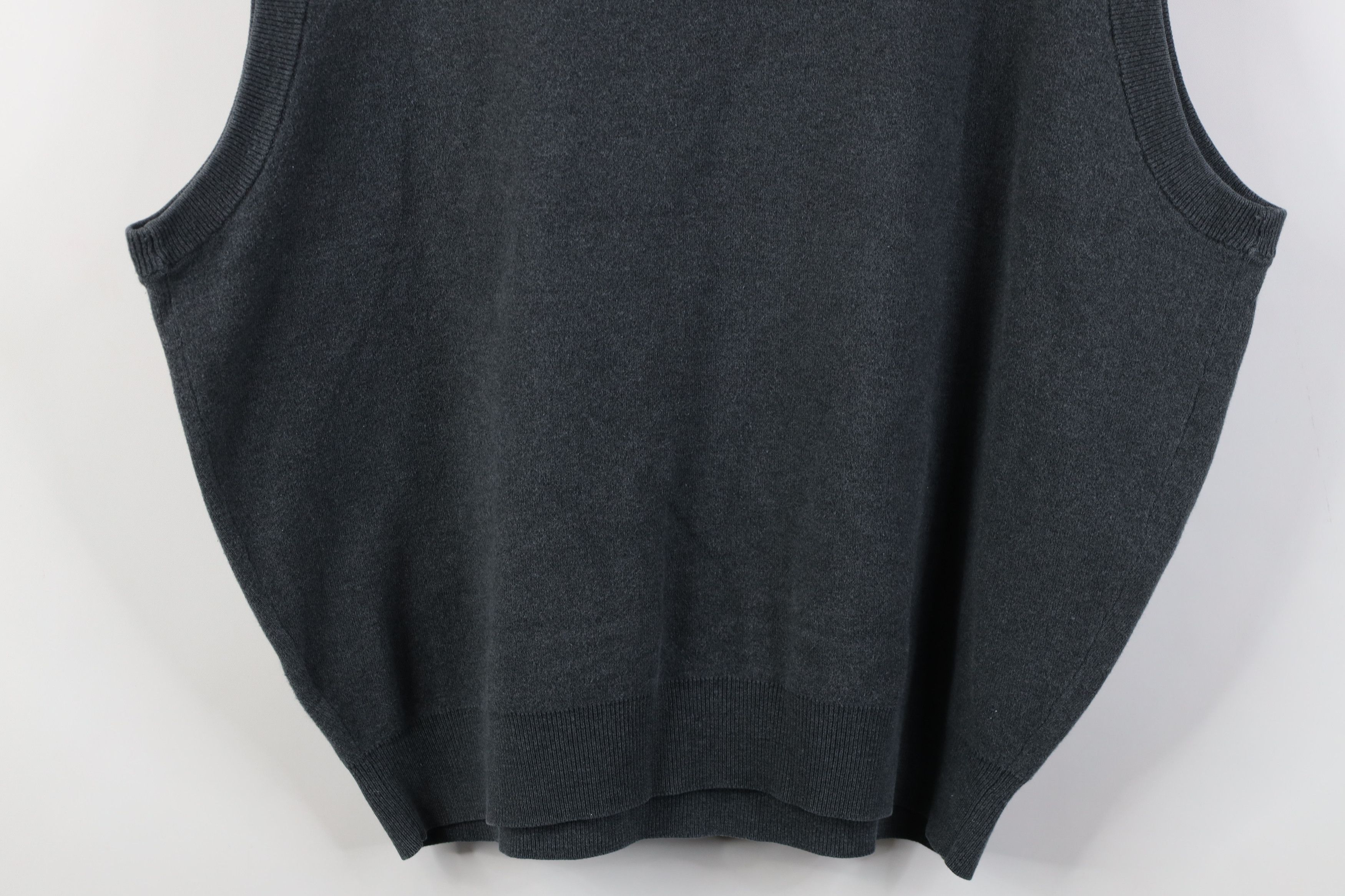 Vintage Vintage 90s Streetwear Blank Cotton Knit V-Neck Sweater Vest Size US L / EU 52-54 / 3 - 10 Thumbnail