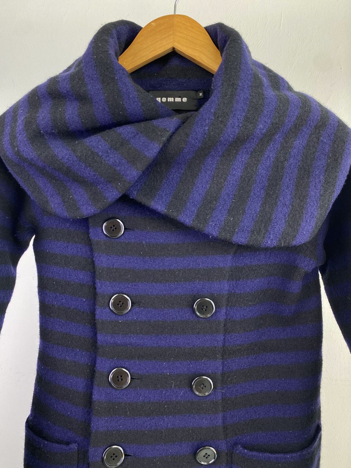 Japanese Brand 2000’s Gomme Homme by Maki Hiroshige Wool Big Collar Jacket Size US M / EU 48-50 / 2 - 4 Thumbnail