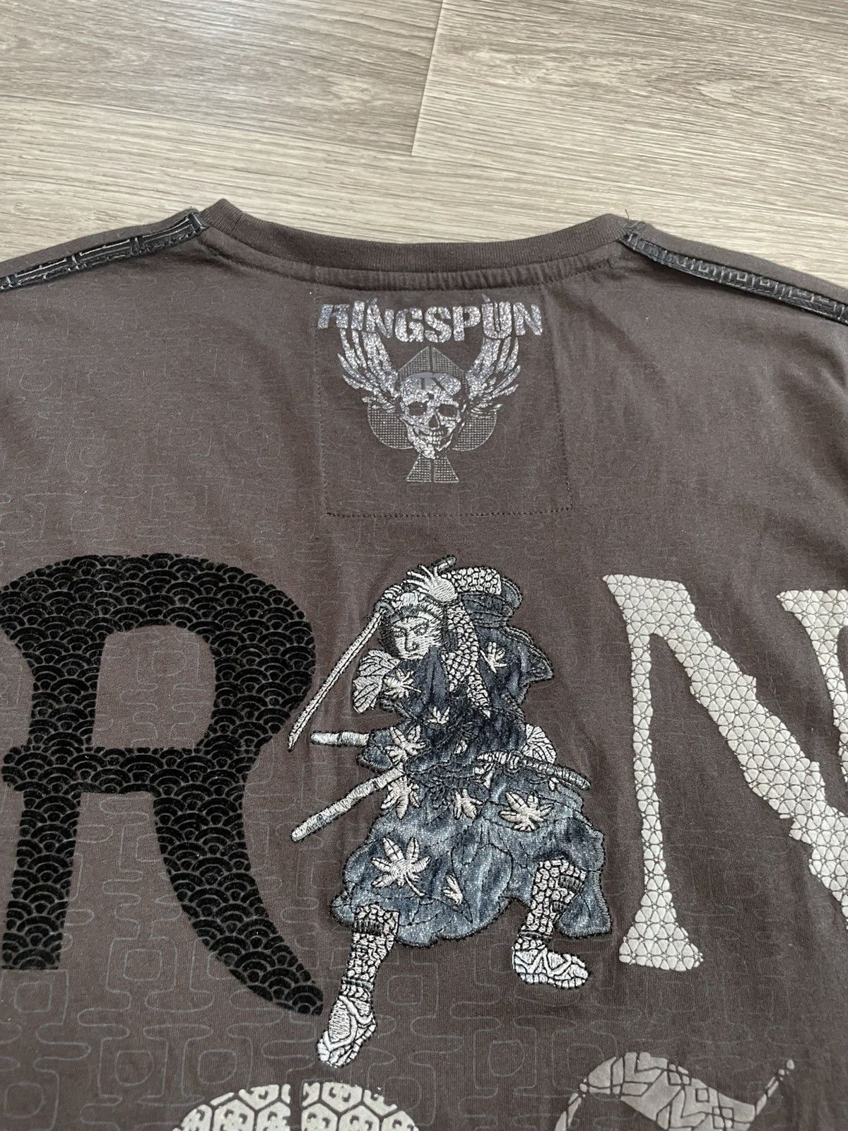 Ringspun Vintage Ringspun Art Of War Embroidered Samurai Japan Tee Size US XL / EU 56 / 4 - 16 Thumbnail