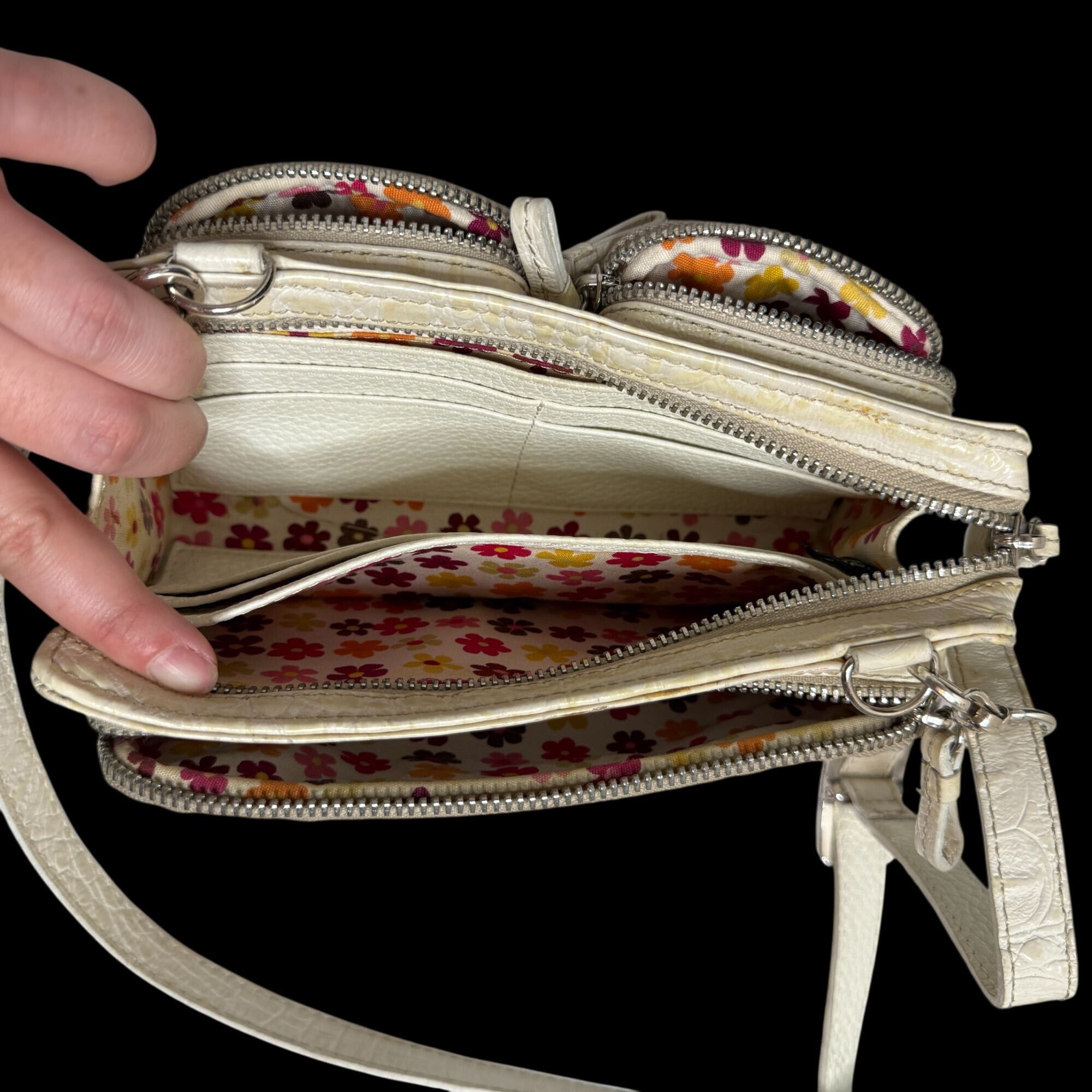 Brighton Brighton CROCODILE Print Leather Wallet Crossbody Purse RARE Size ONE SIZE - 13 Thumbnail