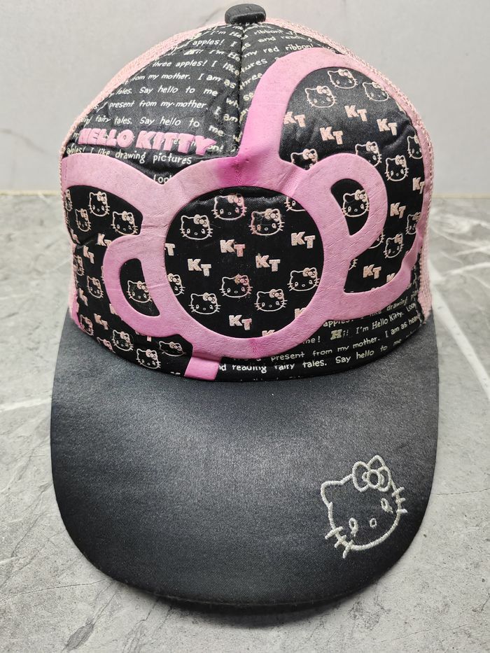 Anime Vintage Hello Kitty Trucker Cap Hat Size ONE SIZE - 2 Thumbnail