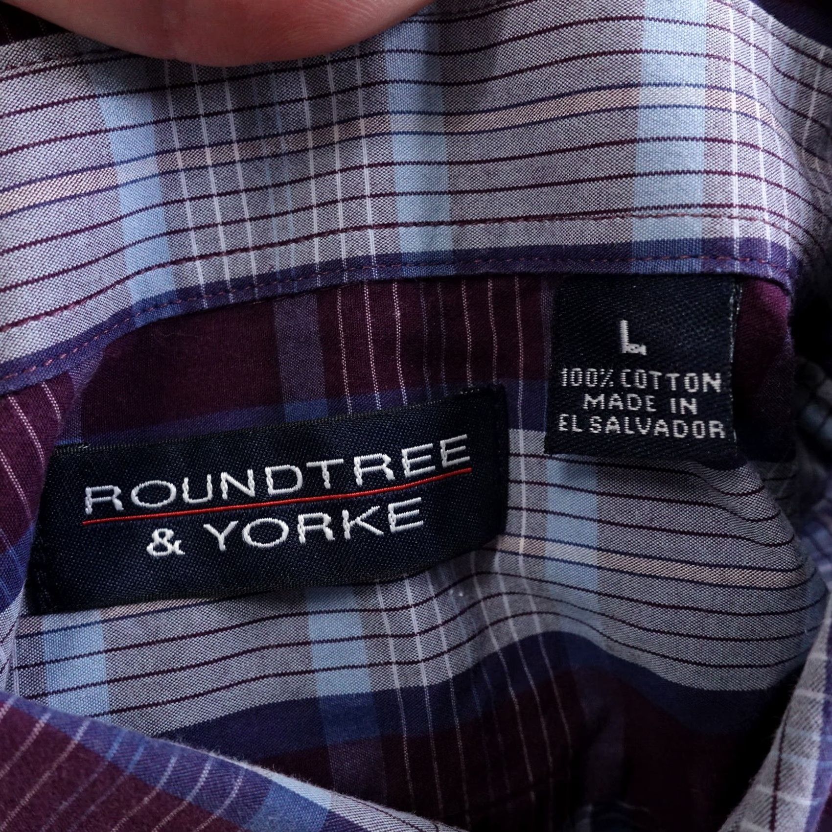 Roundtree & Yorke ROUNDTREE & YORKE PLAID BUTTON DOWN SHIRT MENS SIZE L Size US L / EU 52-54 / 3 - 6 Thumbnail