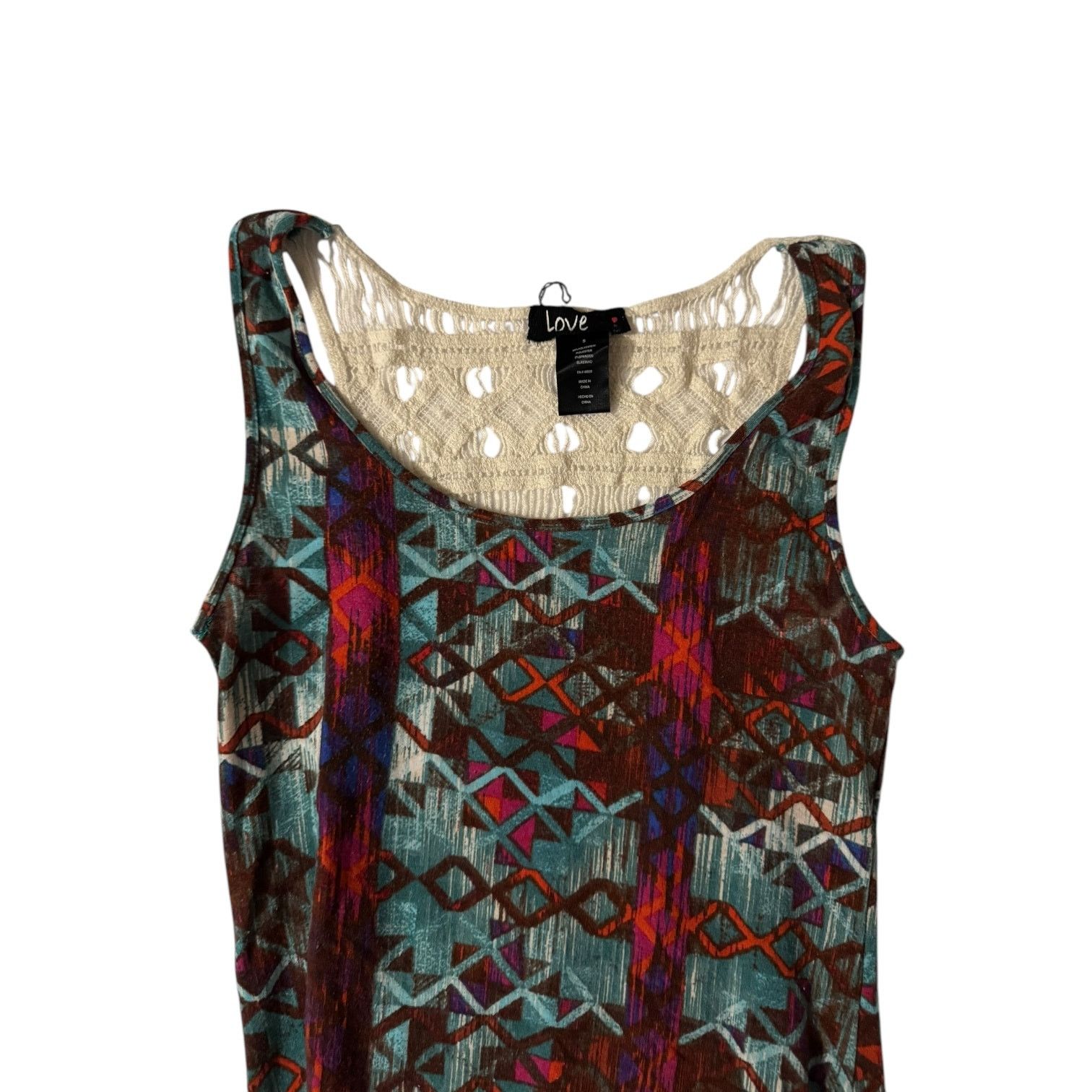 Other Love Brand Blue Red Brown Geometric Women’s Maxi Dress Small Size S / US 4 / IT 40 - 2 Thumbnail