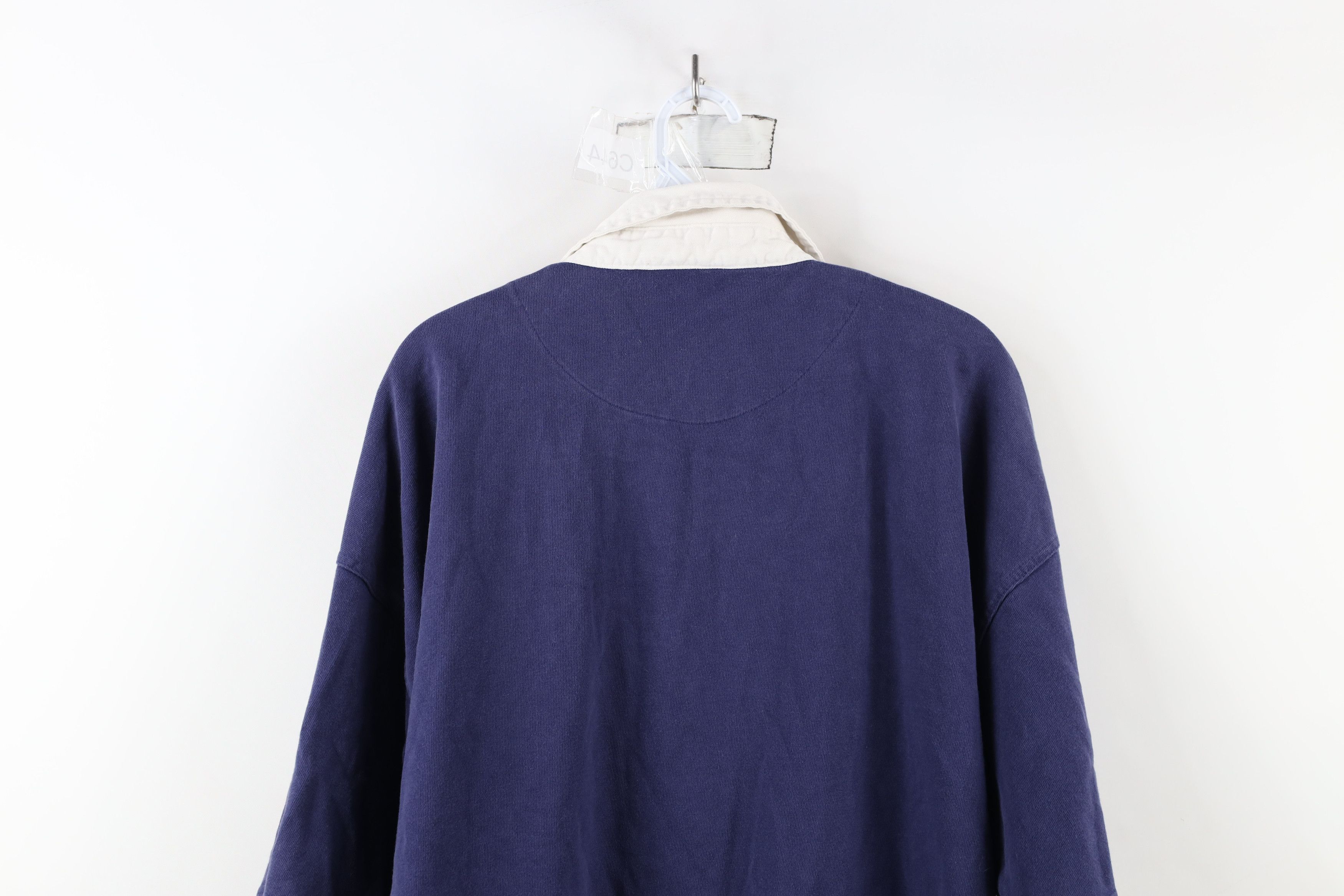 Reebok × Vintage Vintage 90s Reebok Spell Heavyweight Rugby Polo Shirt Blue Size US XL / EU 56 / 4 - 13 Thumbnail