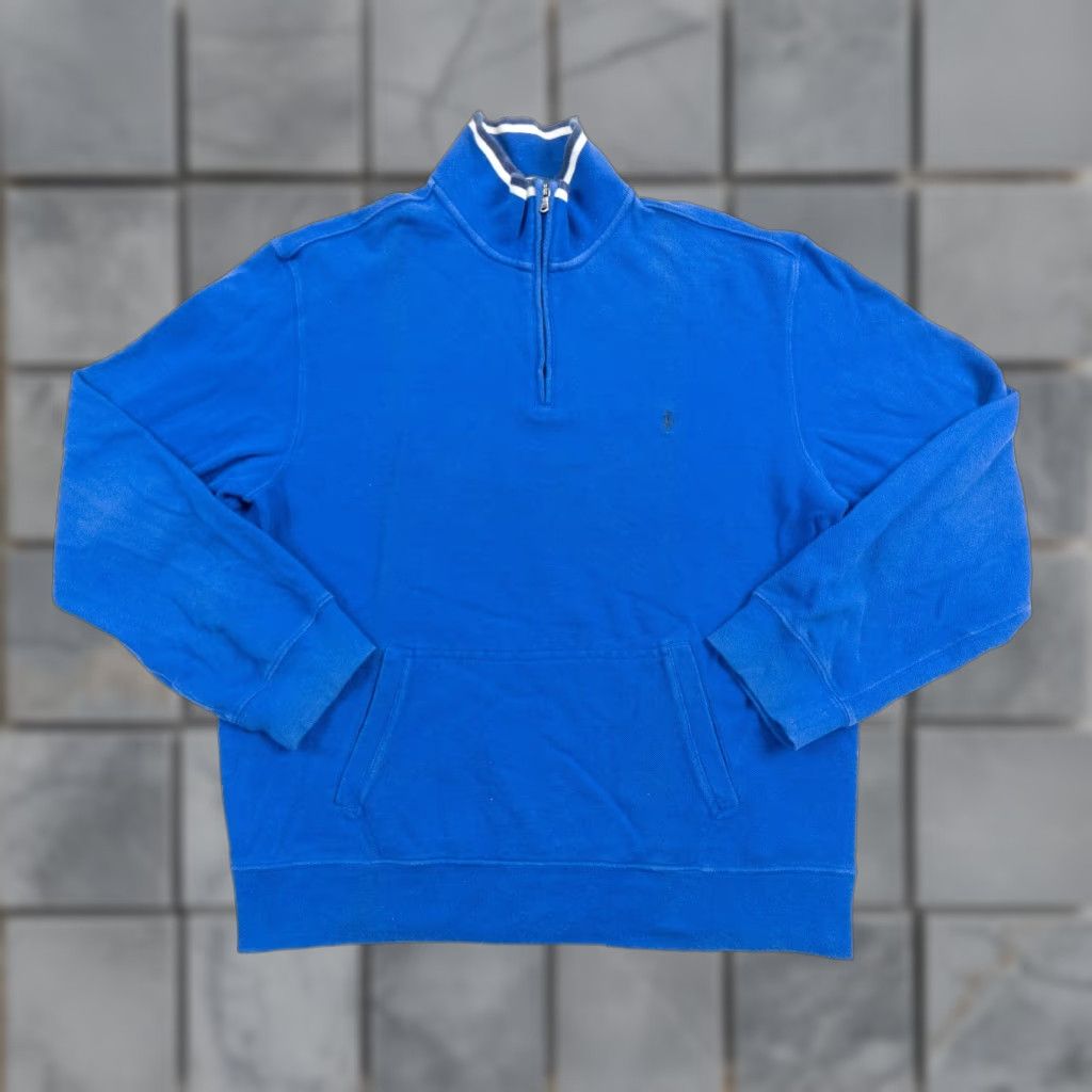 Polo Ralph Lauren Polo Ralph Lauren Sweater Mens Medium Blue 1/4 Zip Pullover Mock Neck Preppy Size US M / EU 48-50 / 2 - 1 Thumbnail