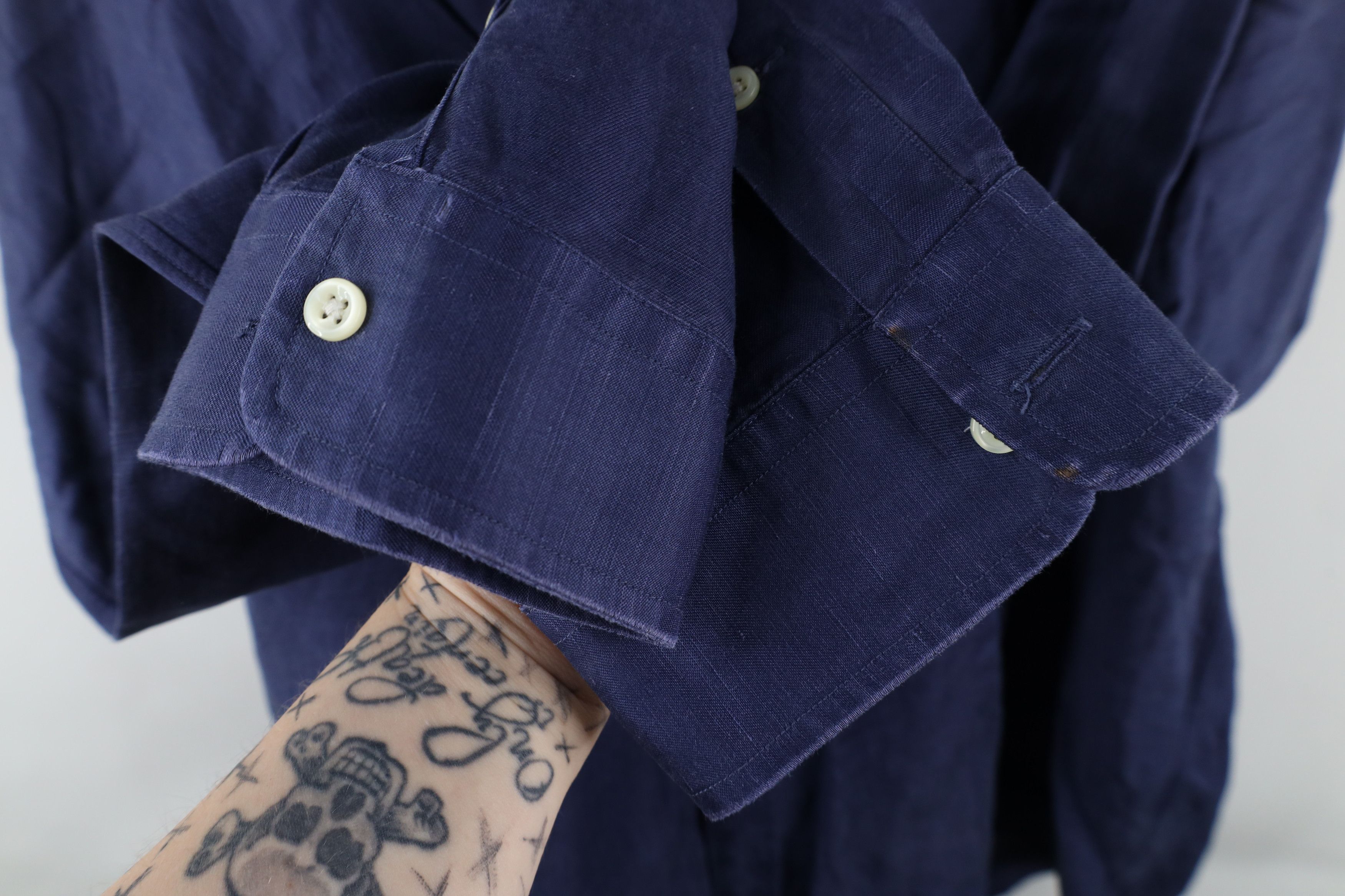 Ralph Lauren × Vintage Vintage 90s Ralph Lauren Linen Collared Button Down Shirt Size US XXL / EU 58 / 5 - 6 Thumbnail