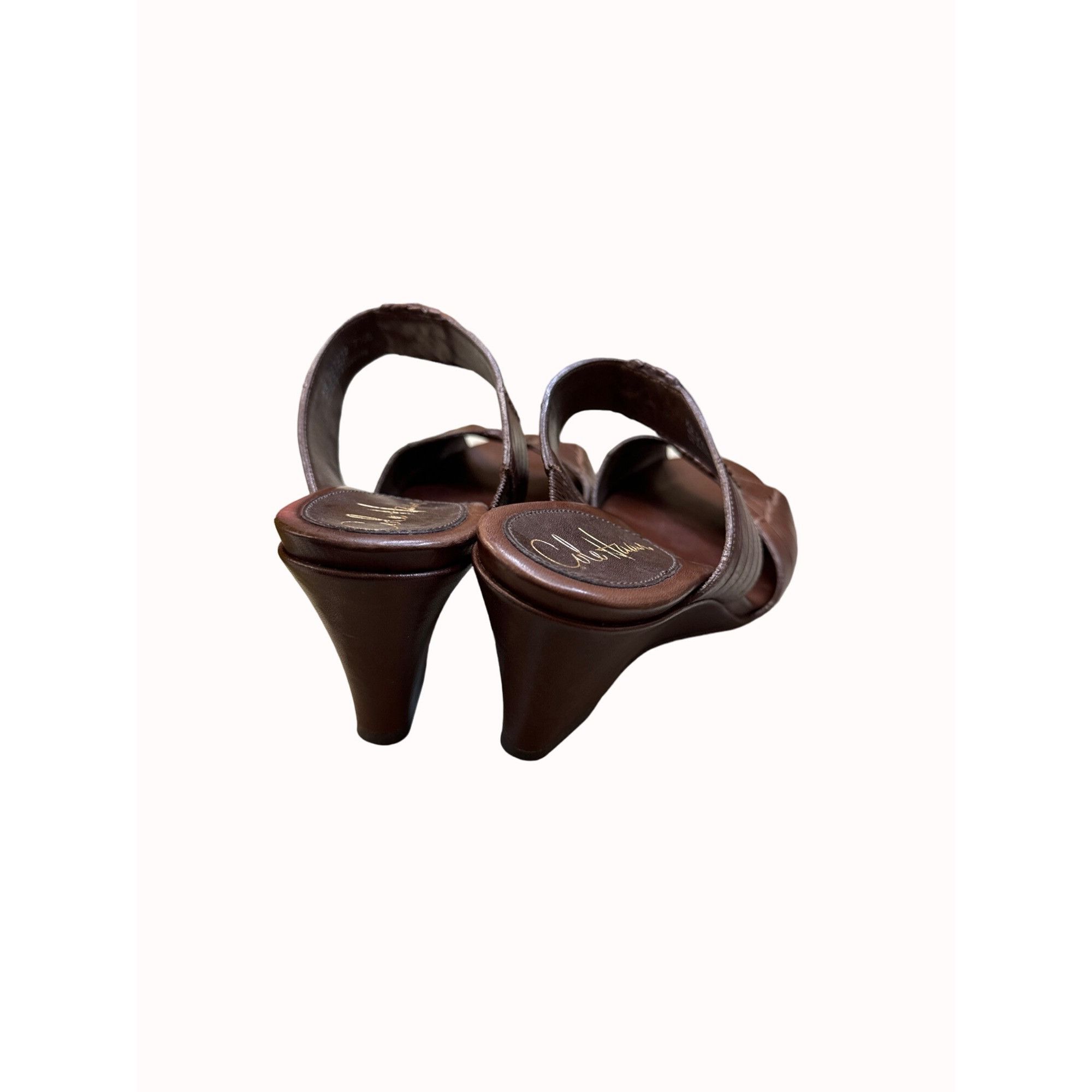 Cole Haan Cole Haan women’s brown leather wedge heels size 7.5B SKU 54 Size US 6 / IT 36 - 5 Thumbnail