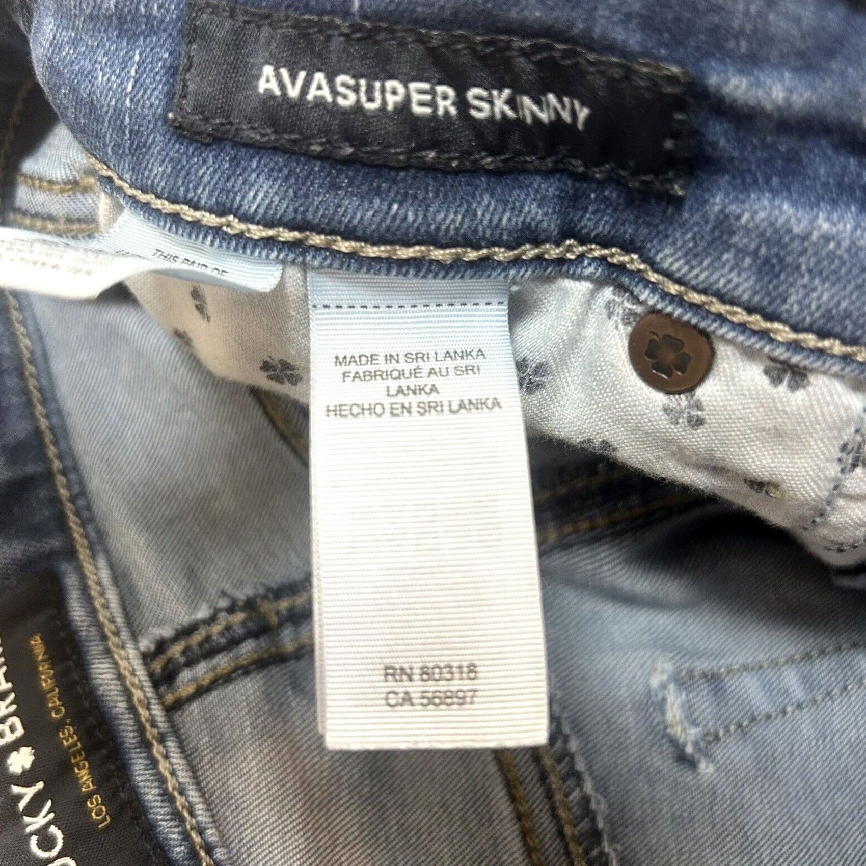 Lucky Brand VINTAGE Lucky Brand Ava Super Skinny Jeans Womens 00 / 24 Mid Rise Denim Stretch Pants Blue - Lucky Brand Jeans Womens Skinny Denim Stretch Size 25" / US 0 / IT 36 - 5 Thumbnail