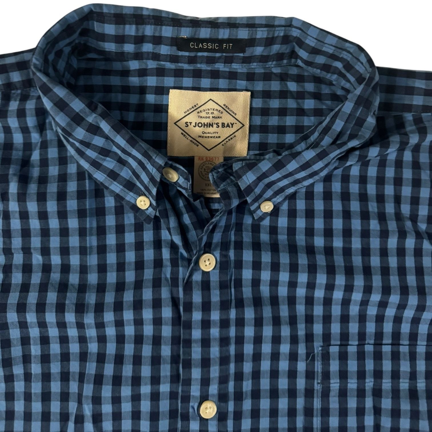 St. Johns Bay St. John's Bay Classic Fit Dress Shirt Blue on Blue XXL Size US XXL / EU 58 / 5 - 2 Thumbnail