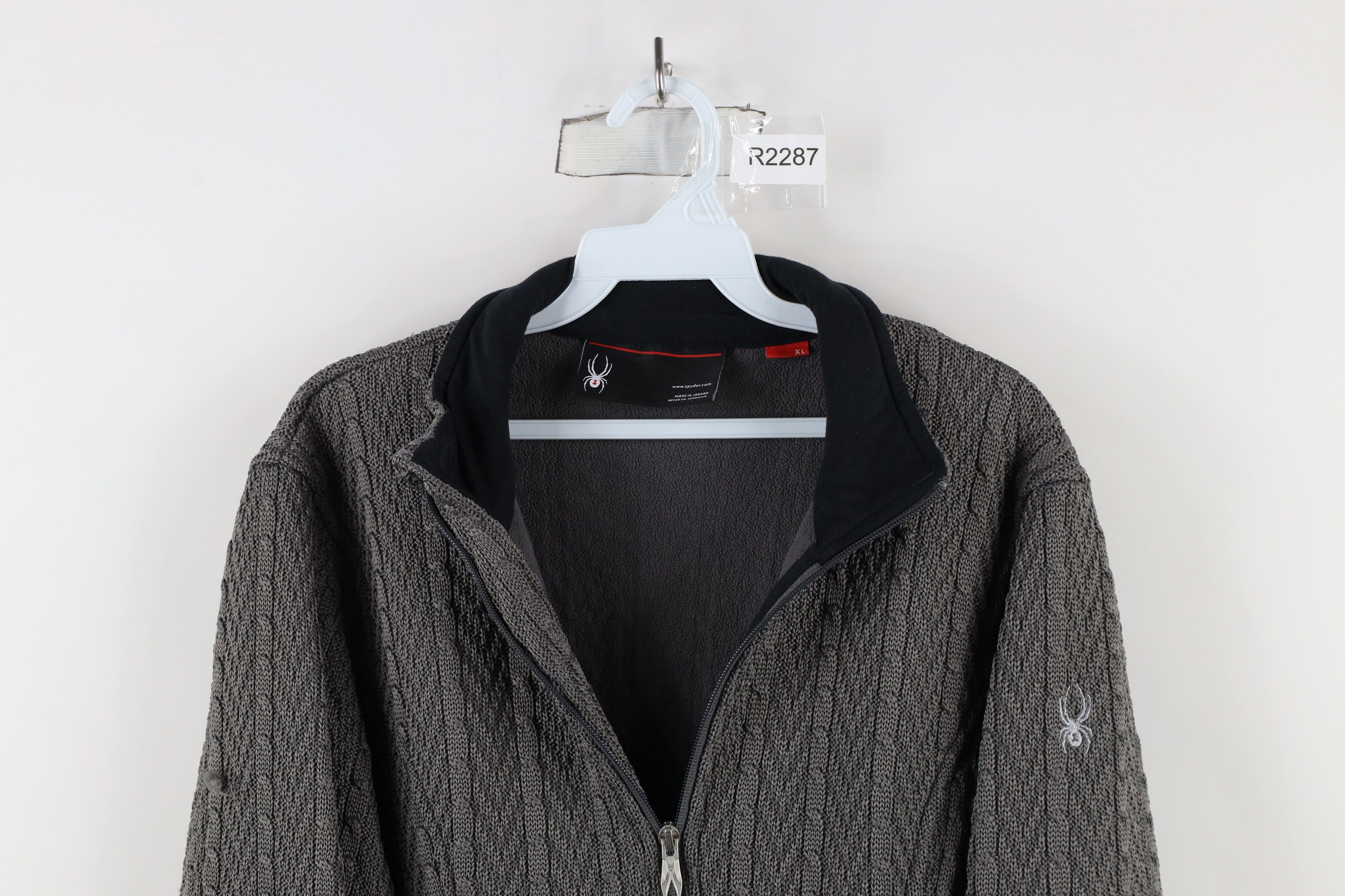 Spyder × Vintage Spyder Chunky Major Cable Knit Stryke Sweater Jacket Gray Size XL / US 12-14 / IT 48-50 - 2 Thumbnail