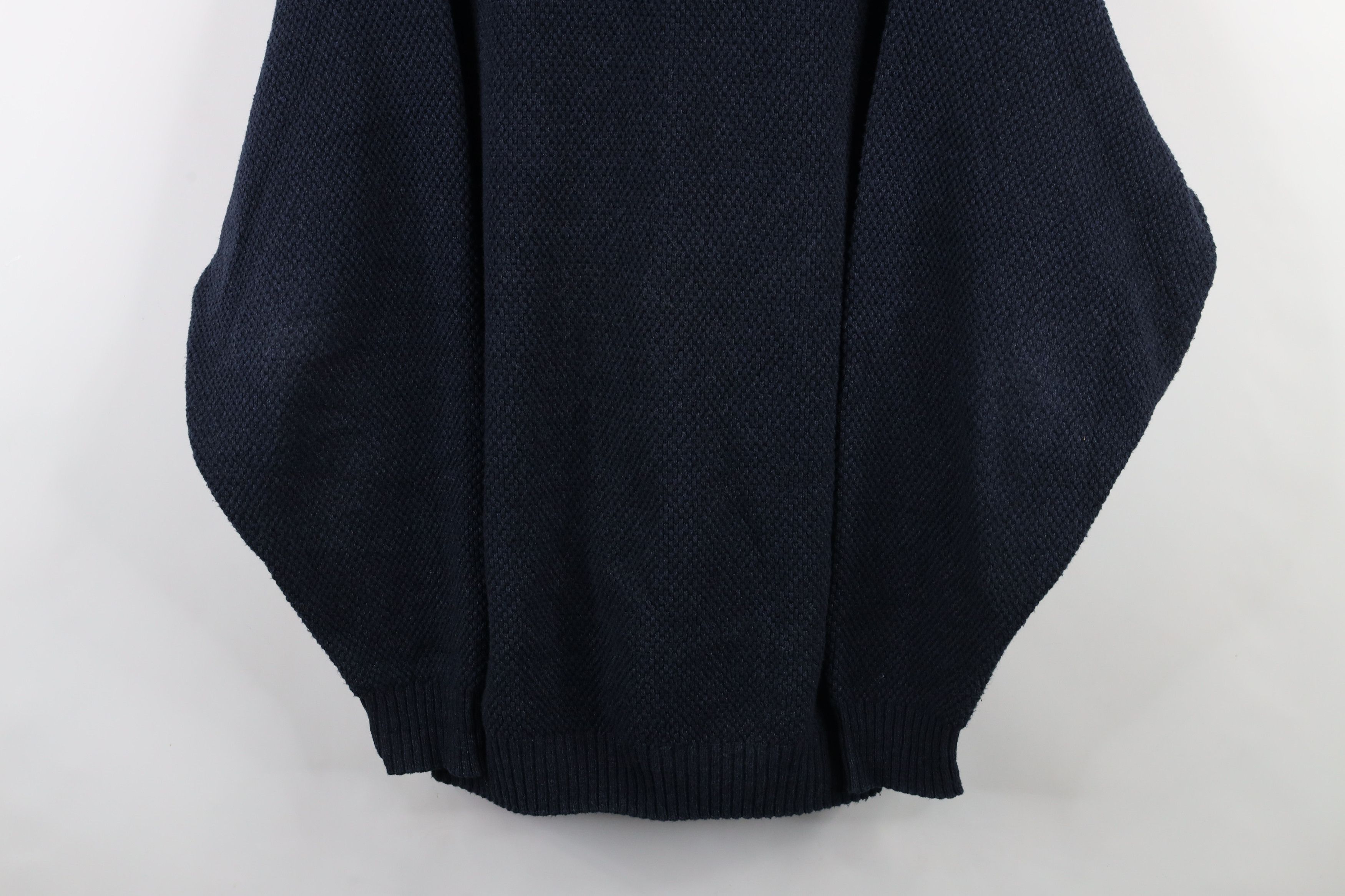 Vintage Vintage 90s Streetwear Waffle Knit Henley Sweater Blue USA Size US XL / EU 56 / 4 - 3 Thumbnail