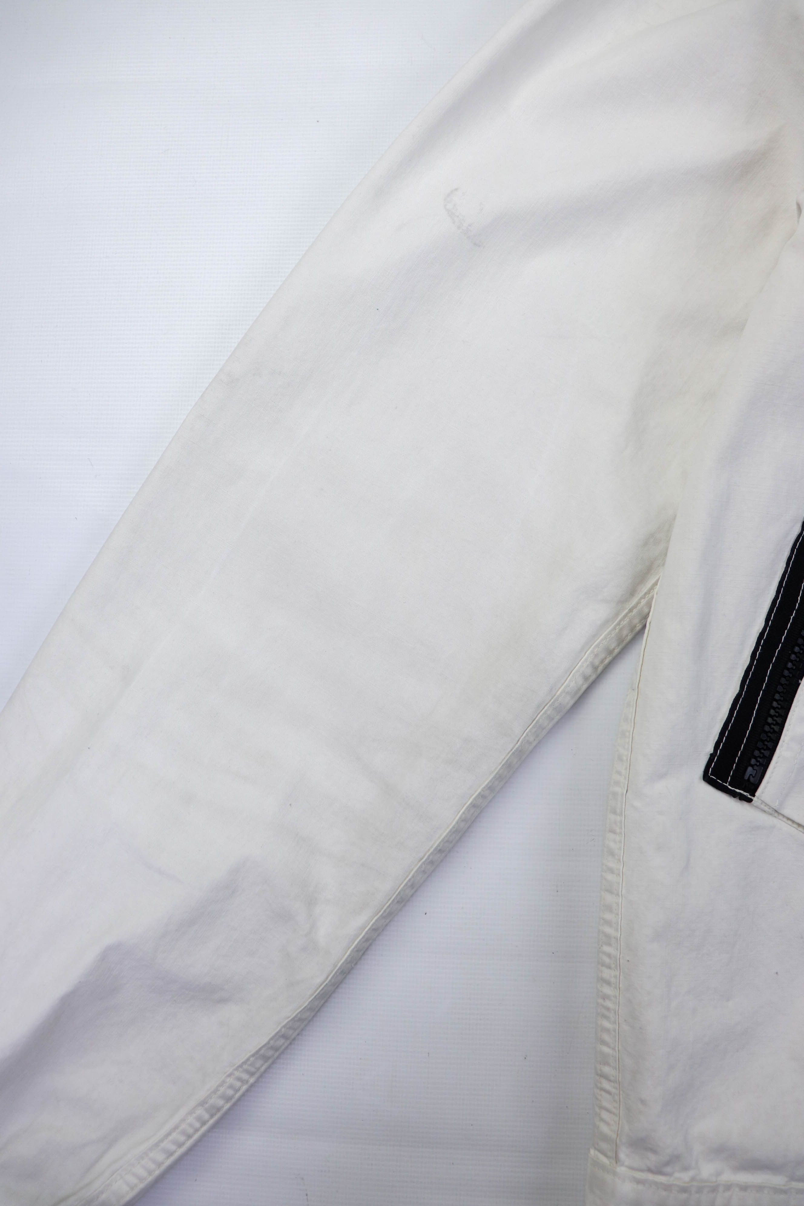 Stone Island Vintage Stone Island 06 White Laminated Cotton Hooded Jacket Size US L / EU 52-54 / 3 - 7 Thumbnail